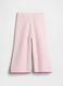 Pantaloni wide leg in puro cotone con lavorazione traforata_0