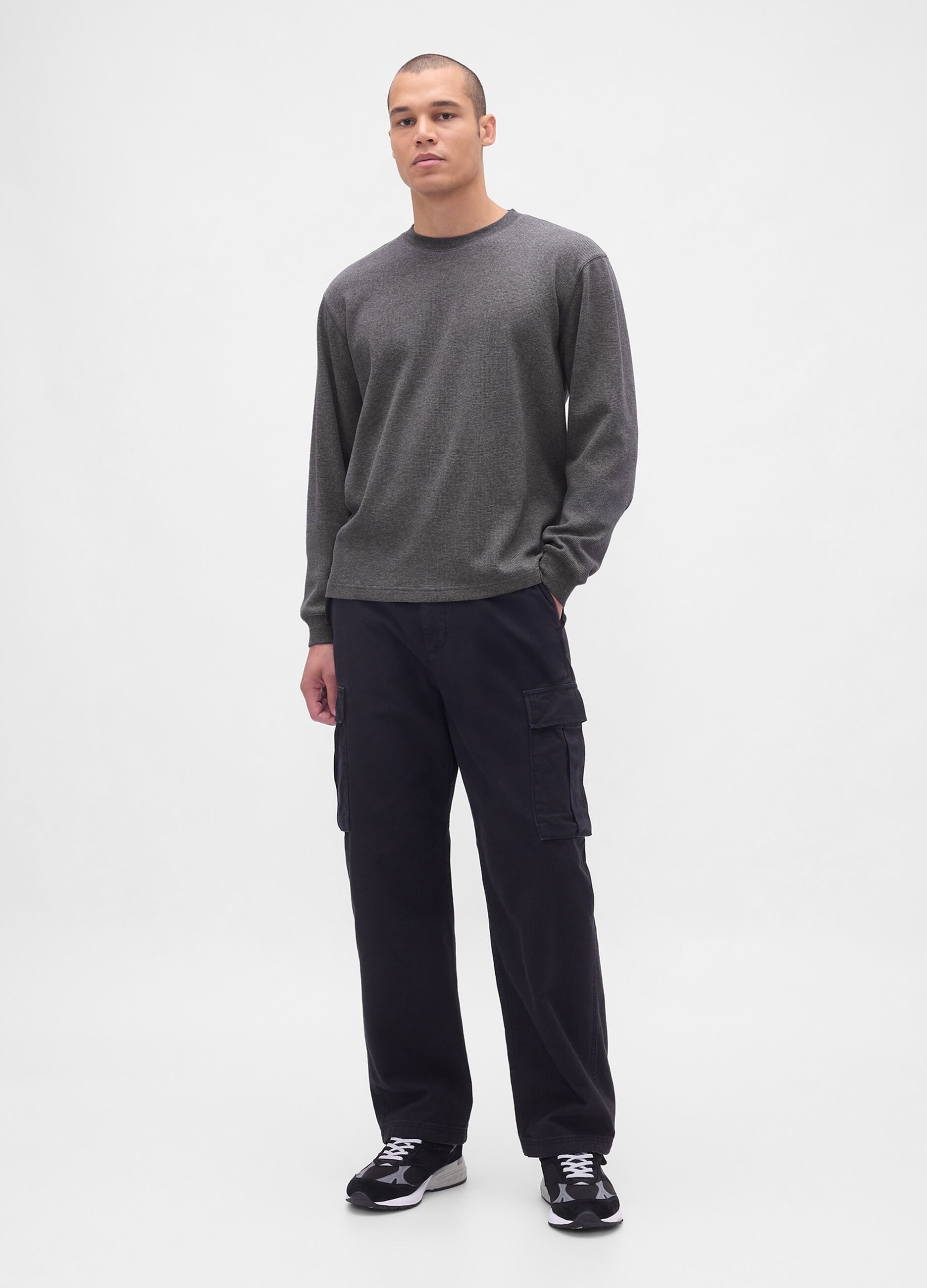 Grey Stretch Long Sleeve Top