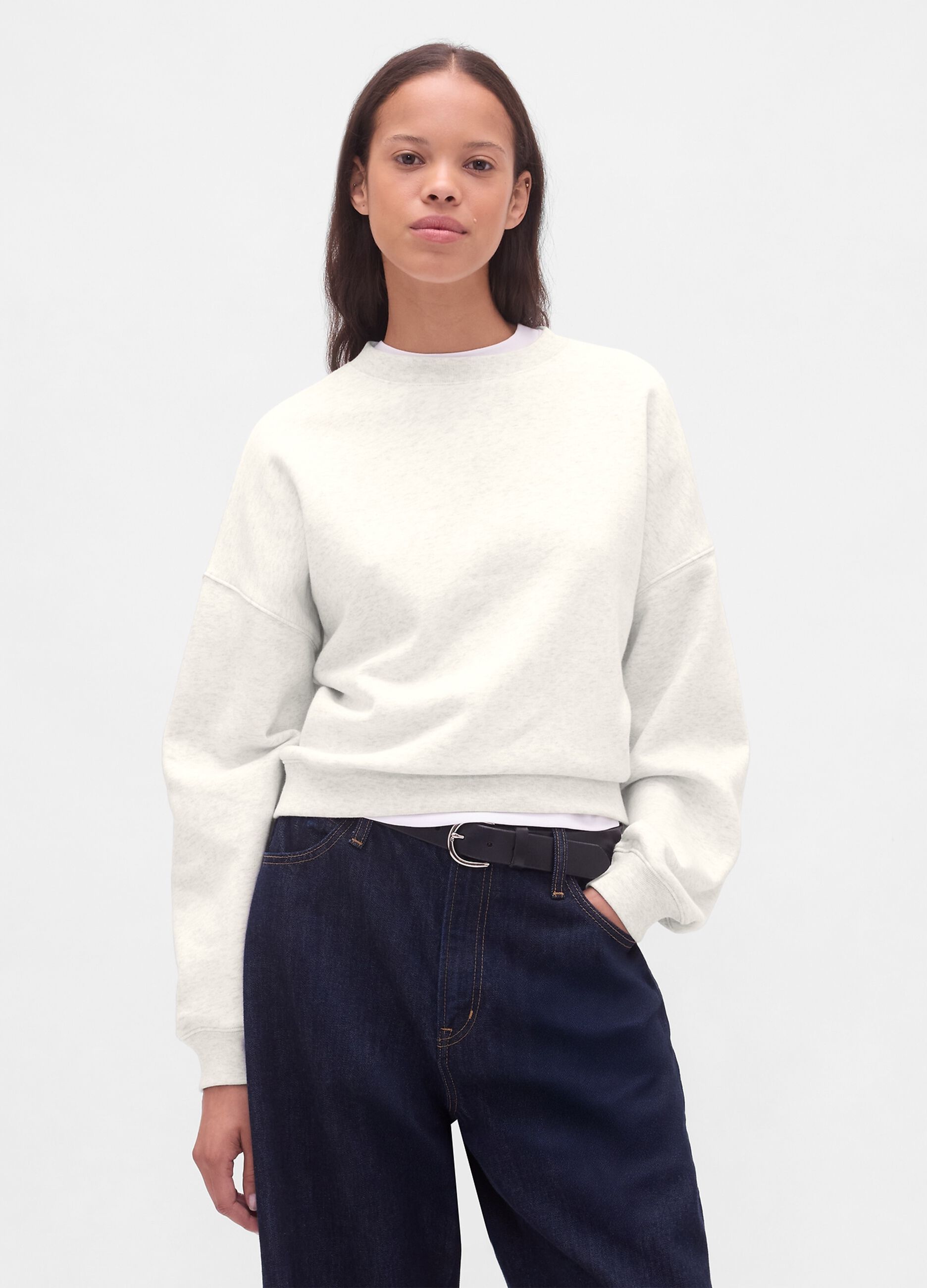 Felpa bianca in misto cotone