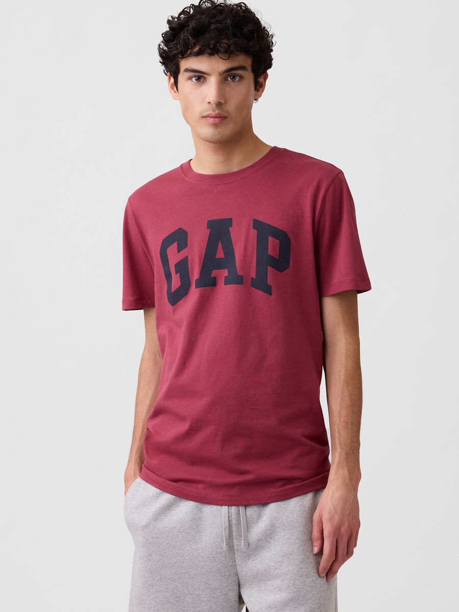 T-shirt a maniche corte in cotone con logo GAP Uomo_0