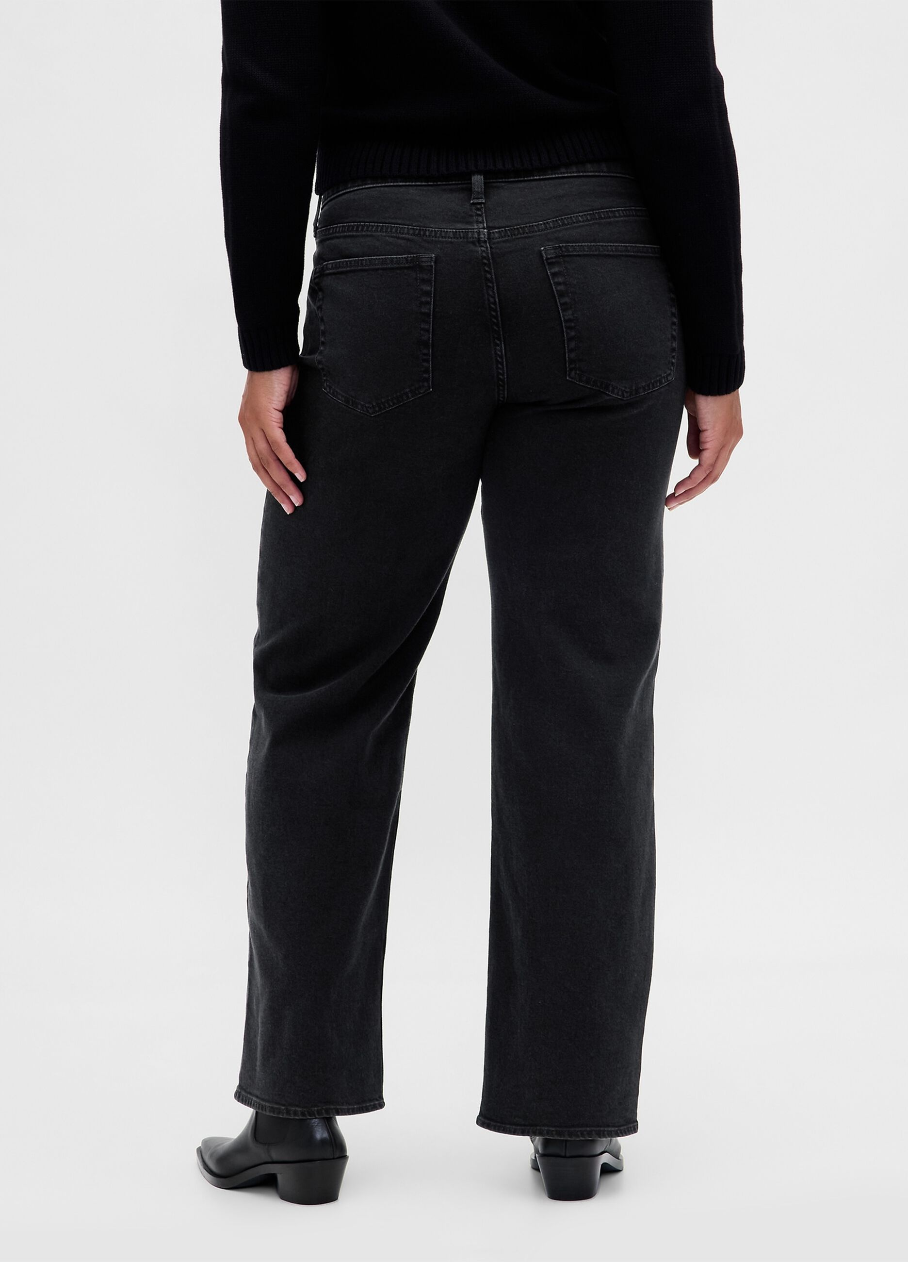Pantaloni in denim nero elasticizzato_5