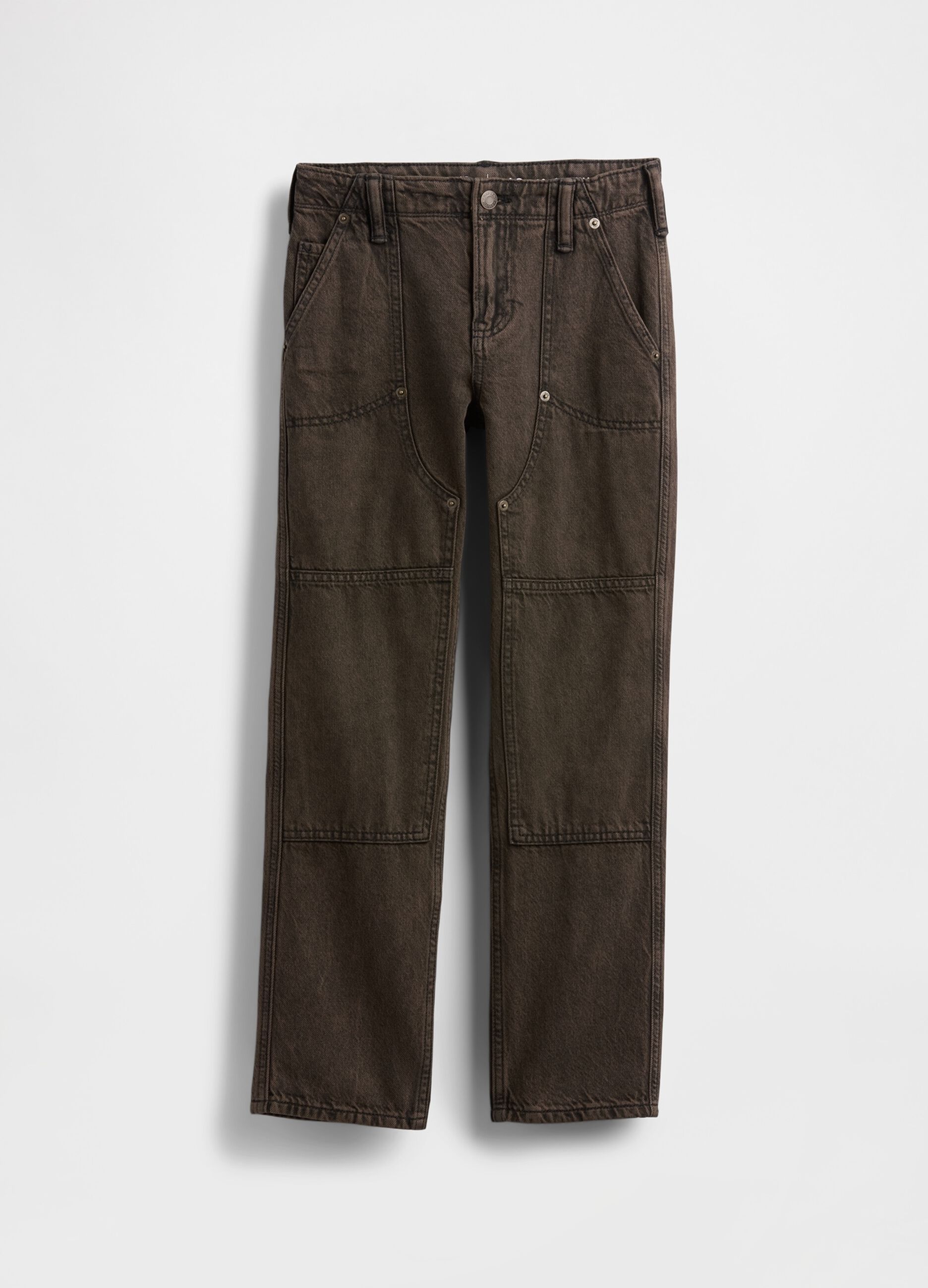 Pantaloni cargo marroni in cotone_3