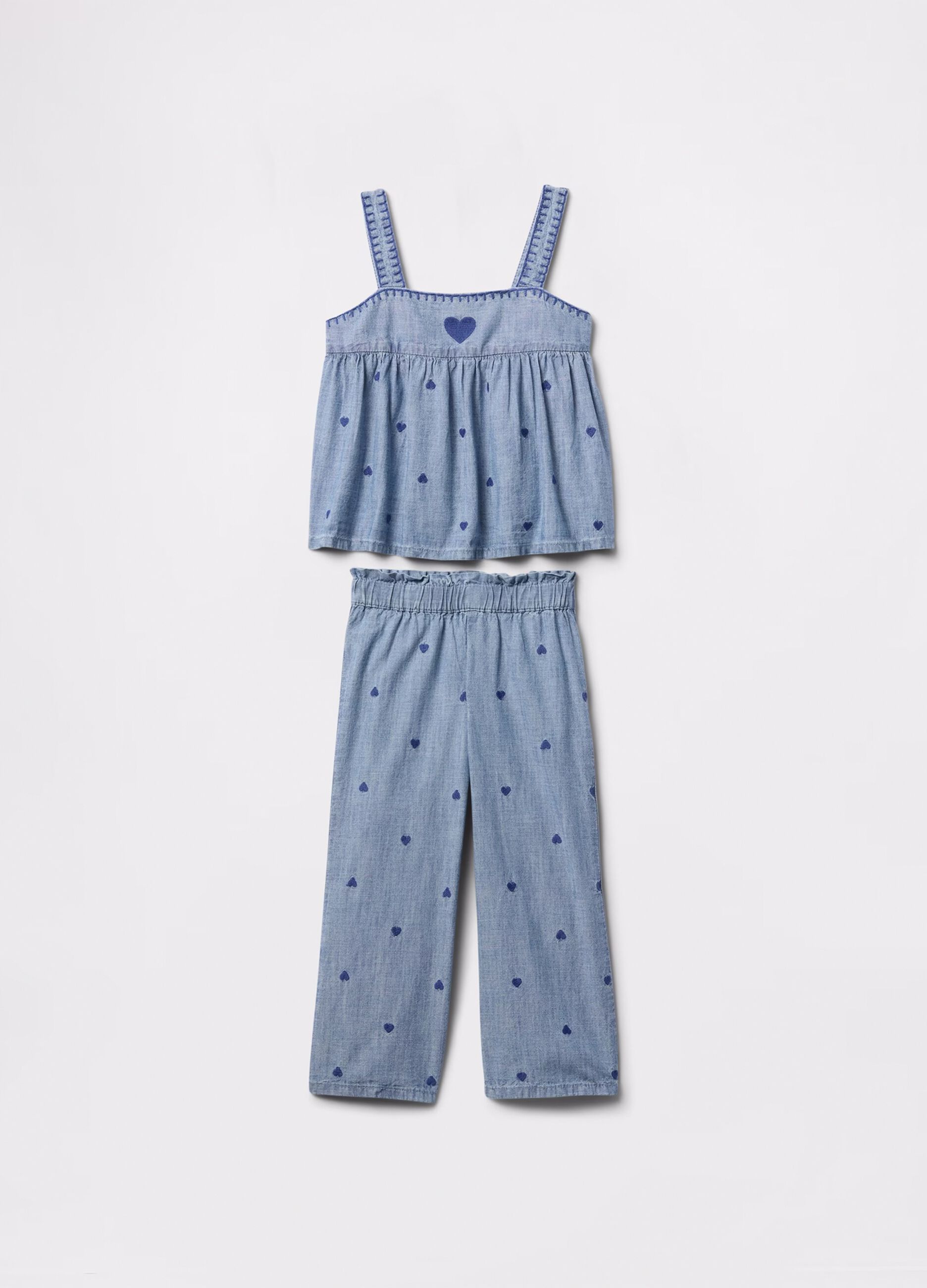 Set chambray con ricamo cuori_1