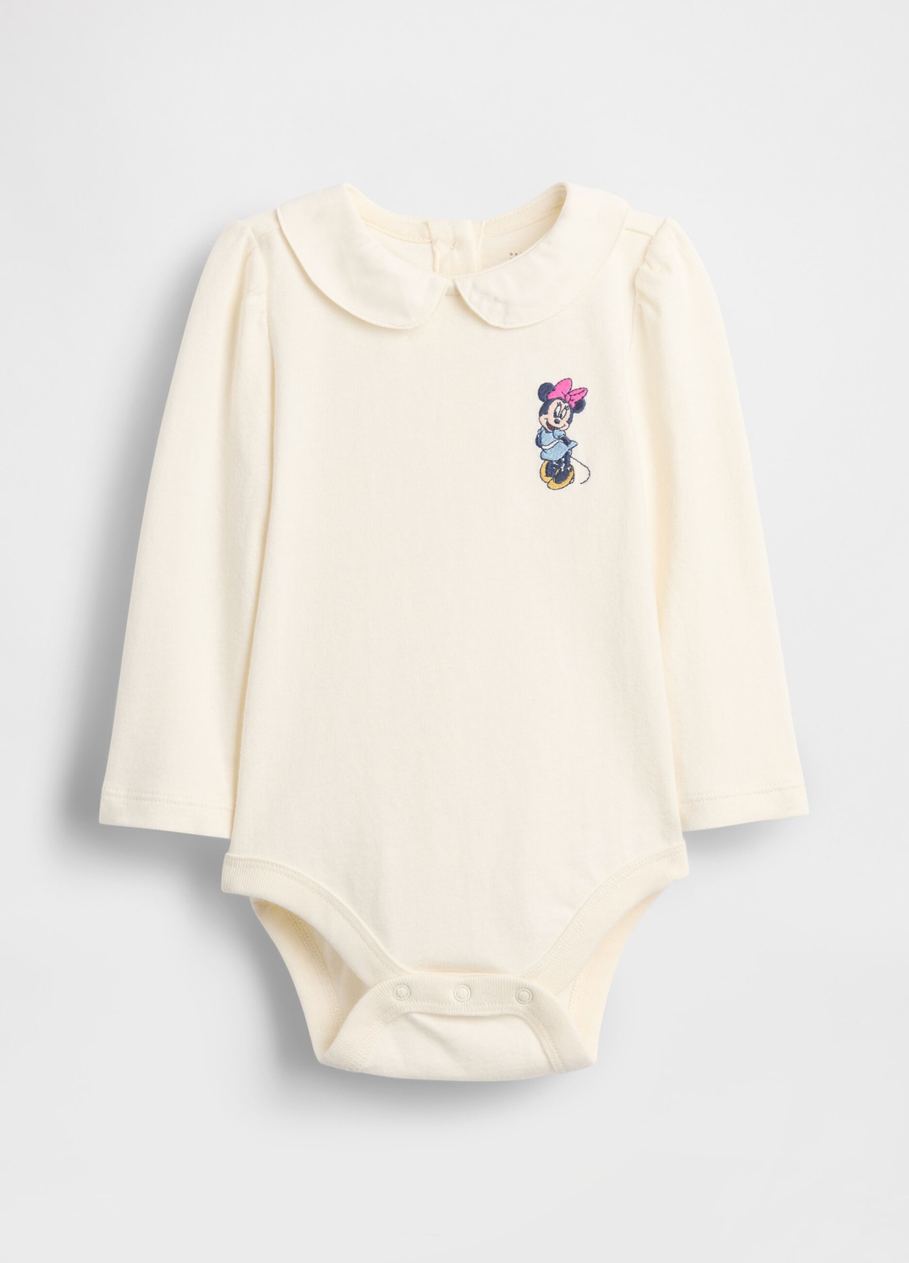 White baby bodysuit with collar