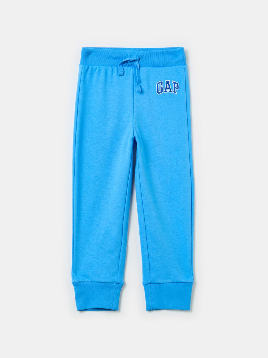 Joggers slim fit con coulisse e ricamo logo Bimbo_0