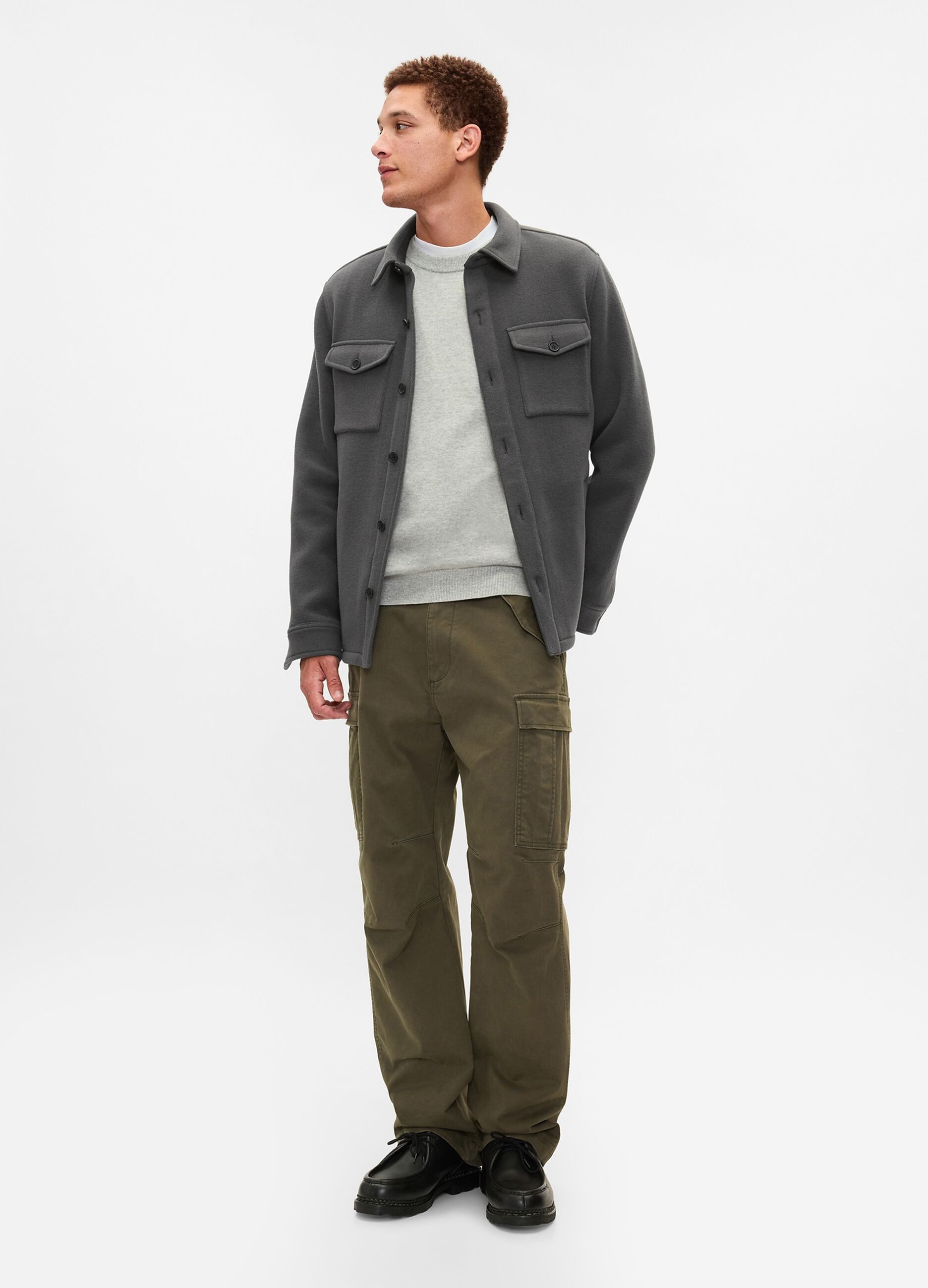 Utility shacket in wool blend_1