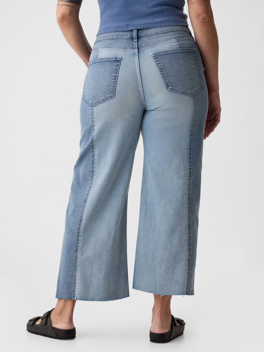 Jeans wide leg ankle bicolore Donna_4