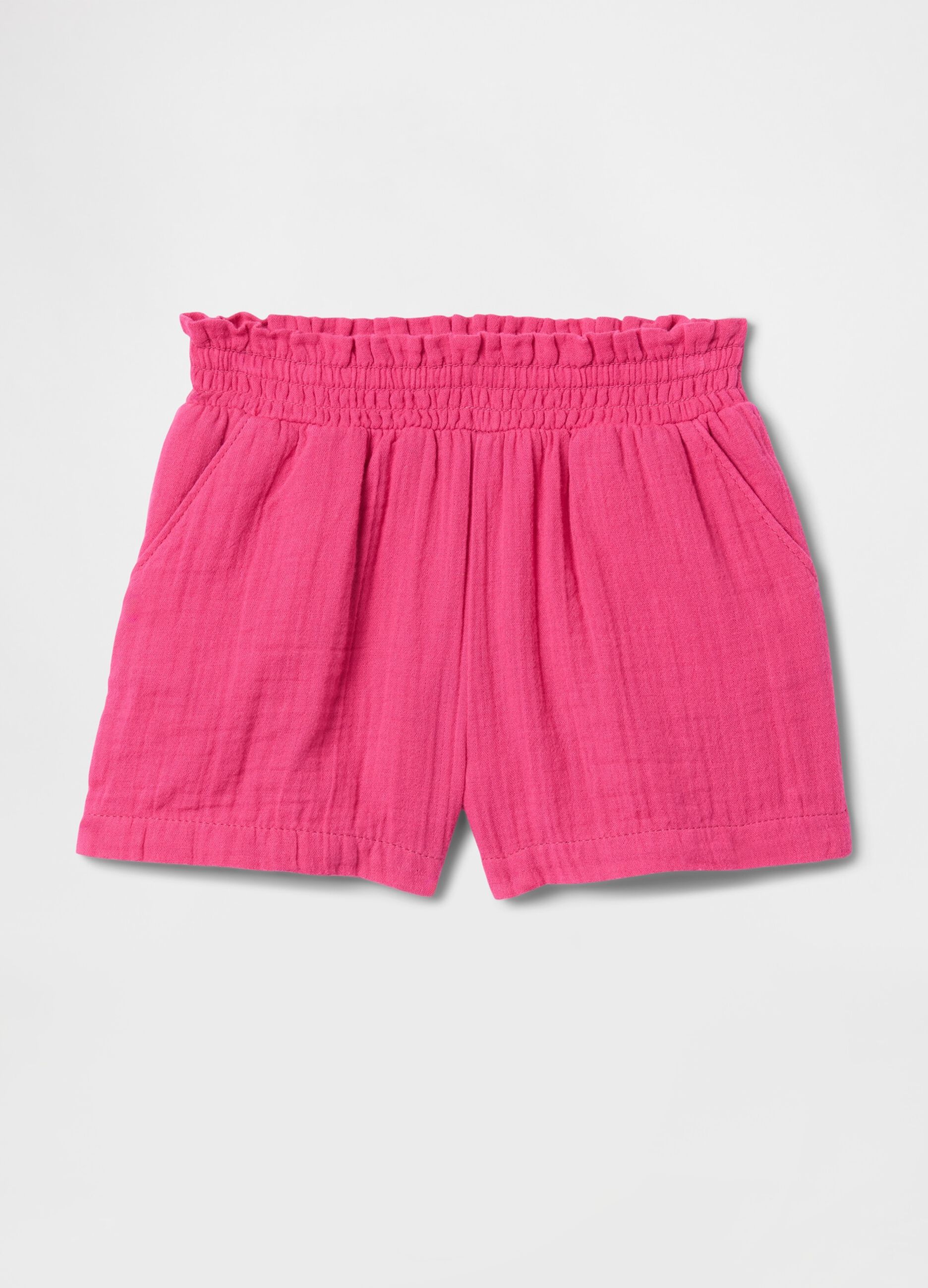 Shorts rosa a vita alta