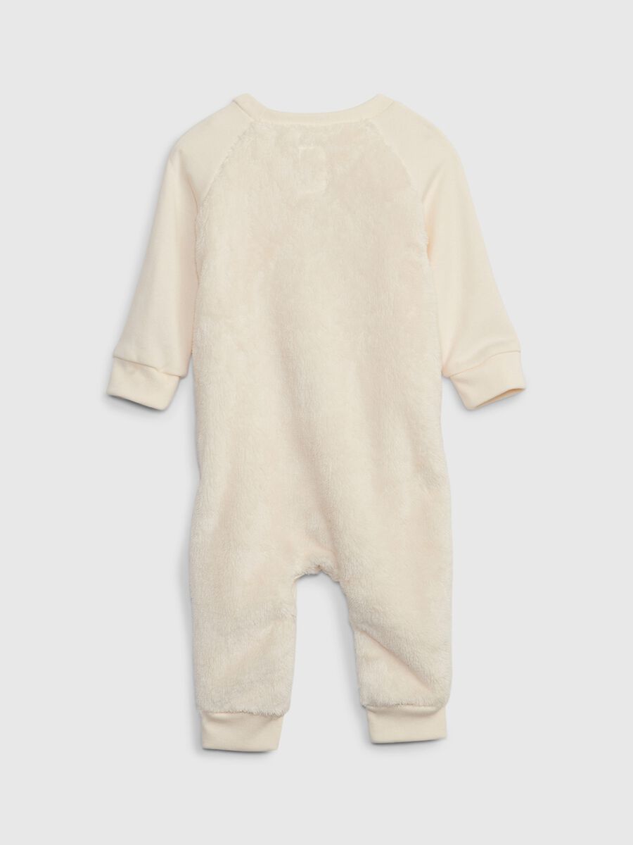 Faux fur onesie with embroidered teddy Newborn_2