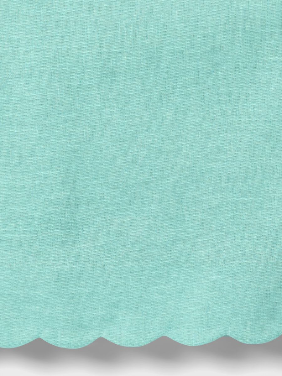 Completo verde acqua con top e pantaloncini a bordo a onde Bambina_4