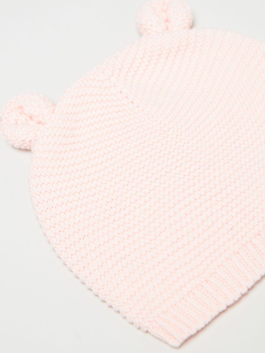 Berretto tricot con orecchie Neonato_1