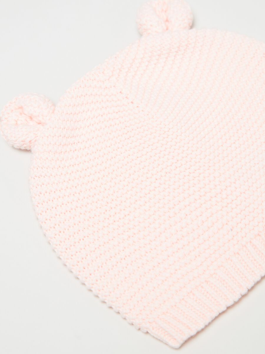 Berretto tricot con orecchie Neonato_1