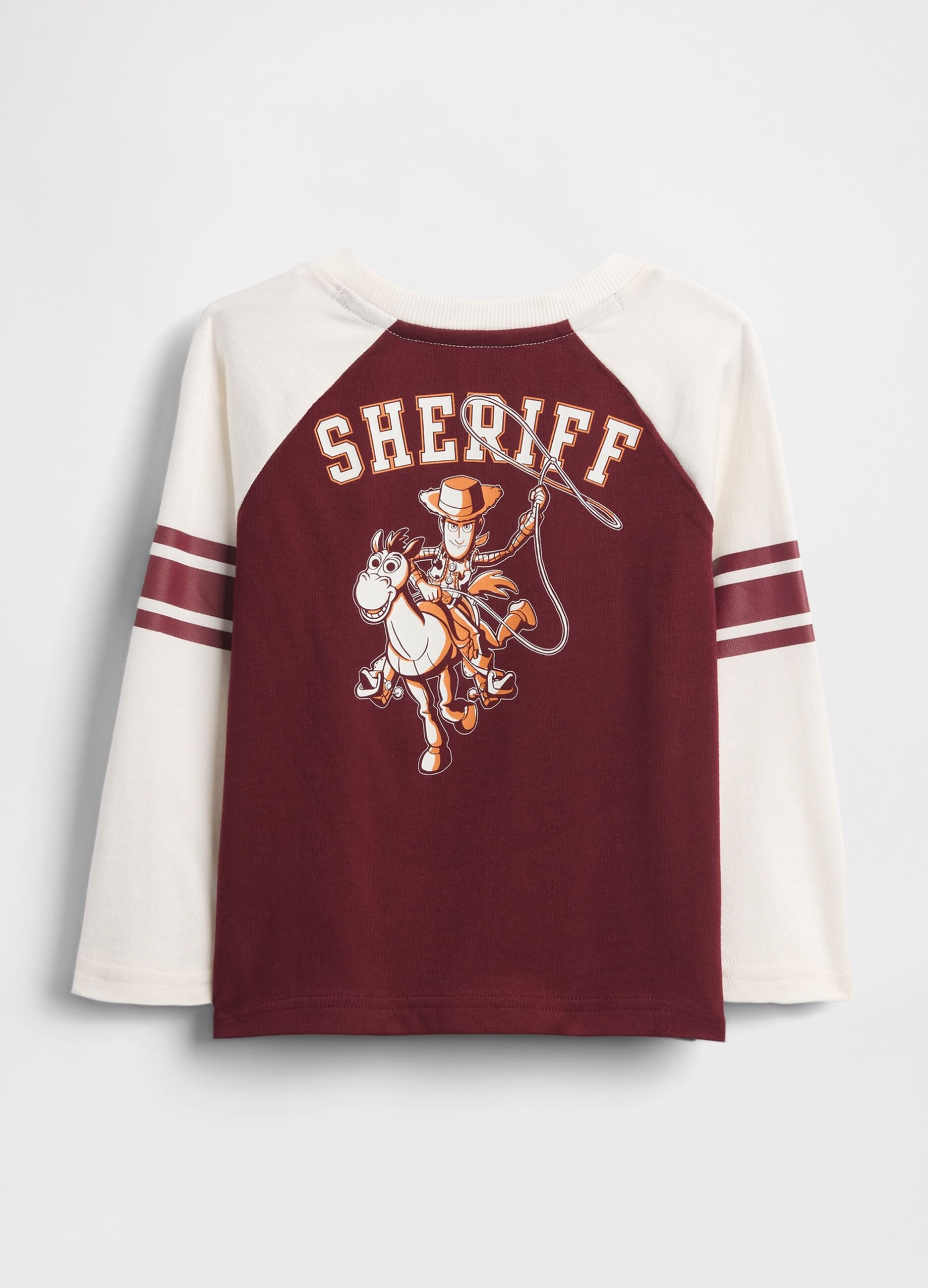 Maglia a maniche lunghe bianca e bordeaux per bambino_1