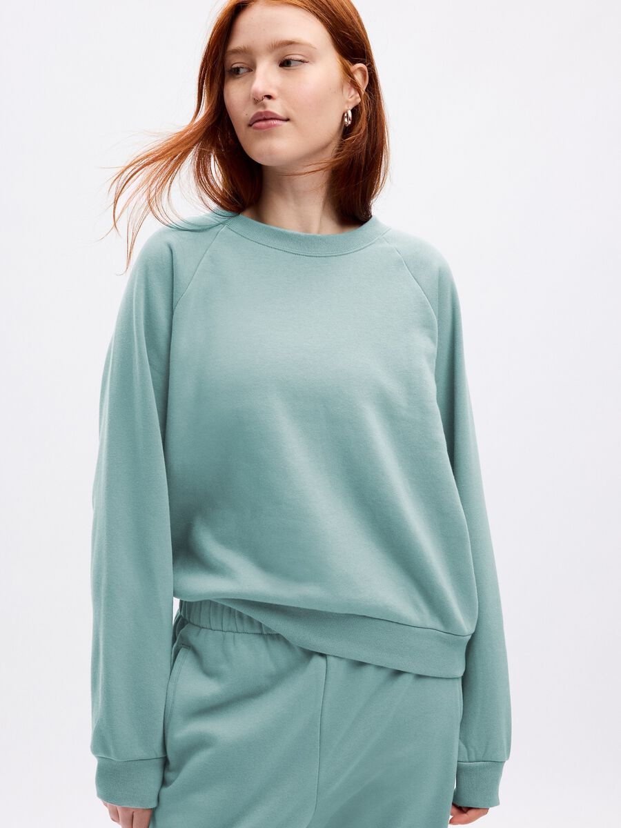 Round-neck sweatshirt with raglan sleeves Woman_0