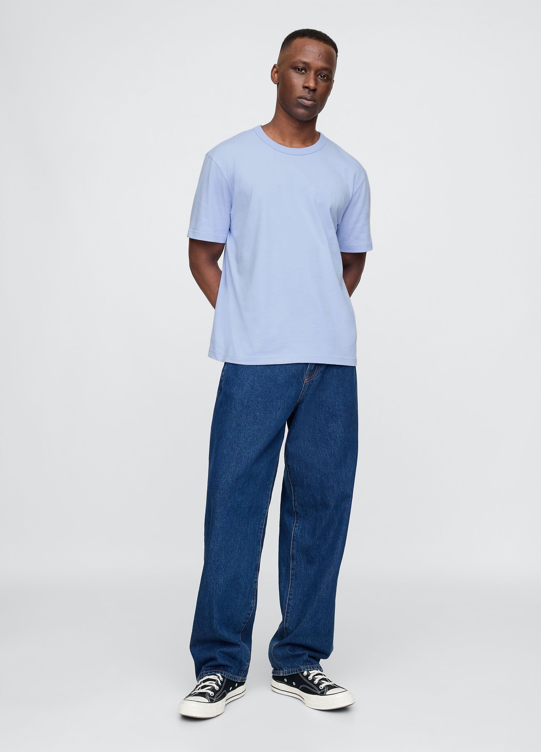 T-shirt azzurra a maniche corte in cotone Gap_1