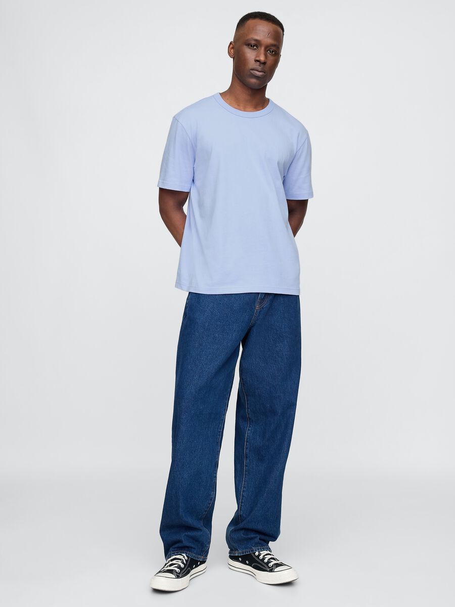 Blue short sleeve cotton T-shirt by Gap Man_1