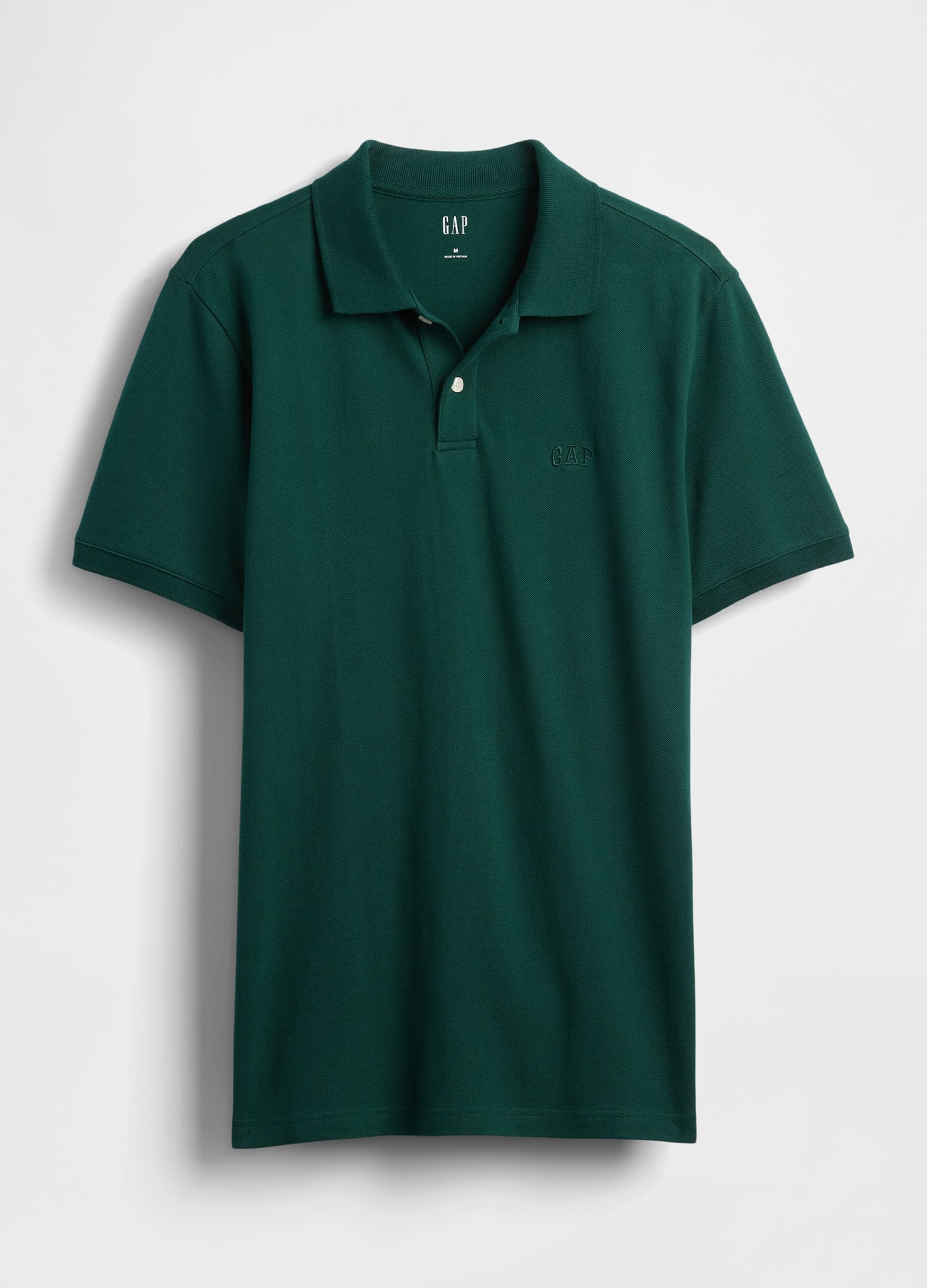 Green short-sleeve stretch polo shirt
