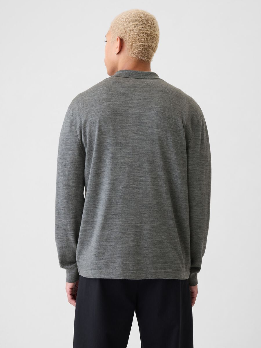 Maglia cardigan in lana merino Uomo_2