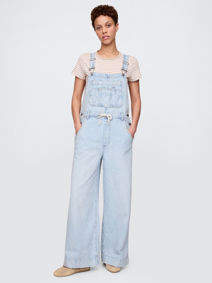 Salopette denim chiaro Gap Donna_0
