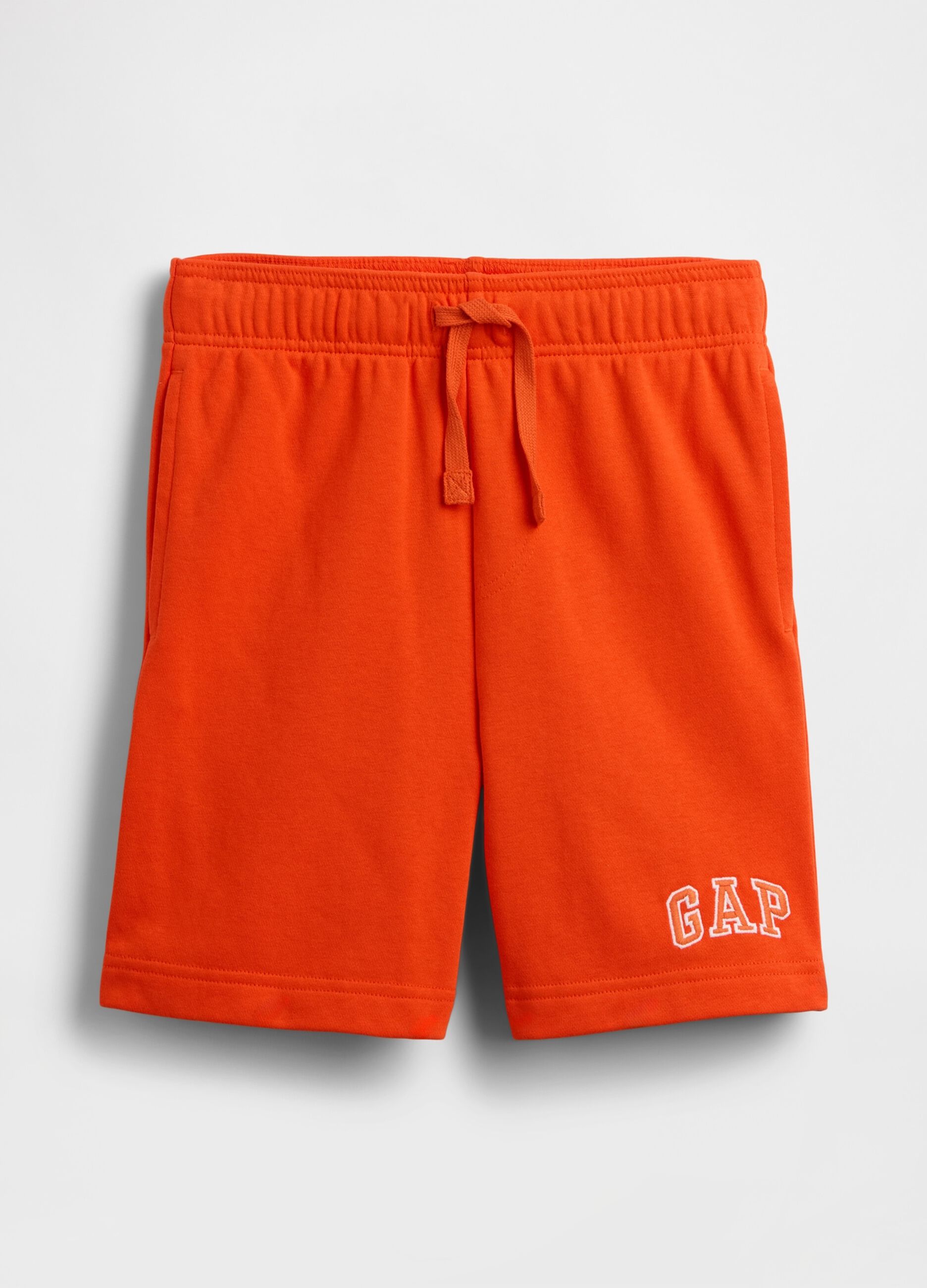 Orange mixed cotton kids shorts regular fit