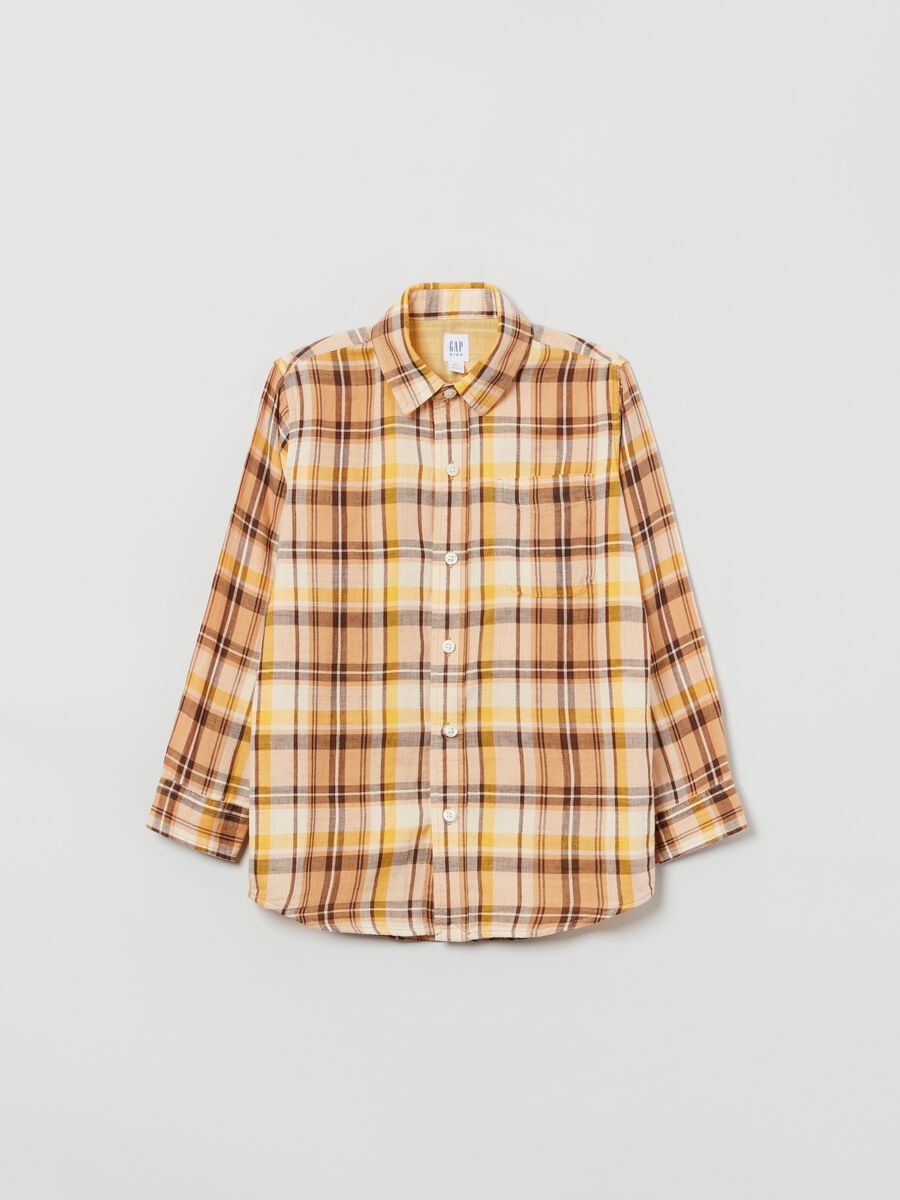 Cotton shirt with check print Boy_0