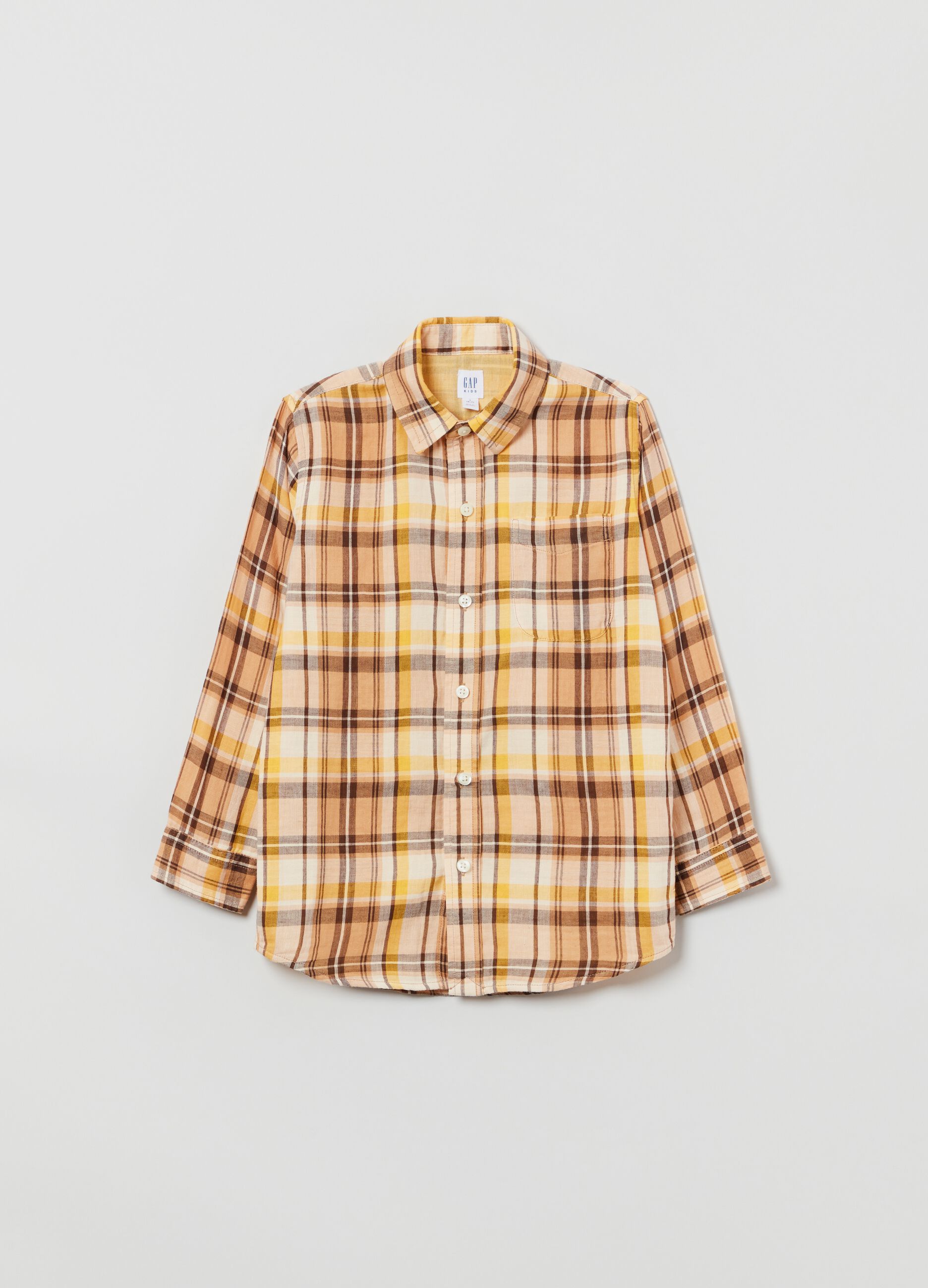 Cotton shirt with check print