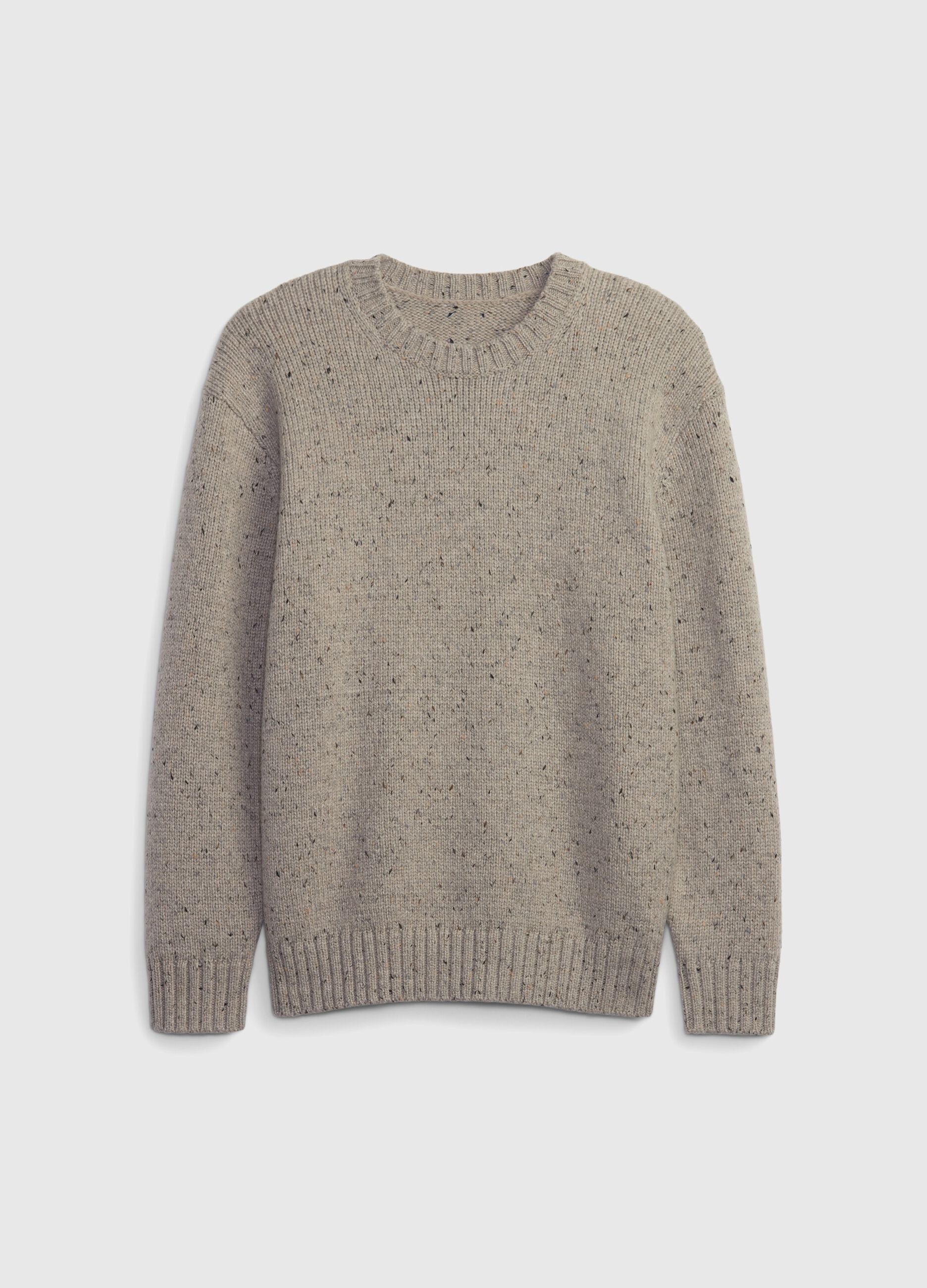 Pullover with round neck and mouliné effect_3