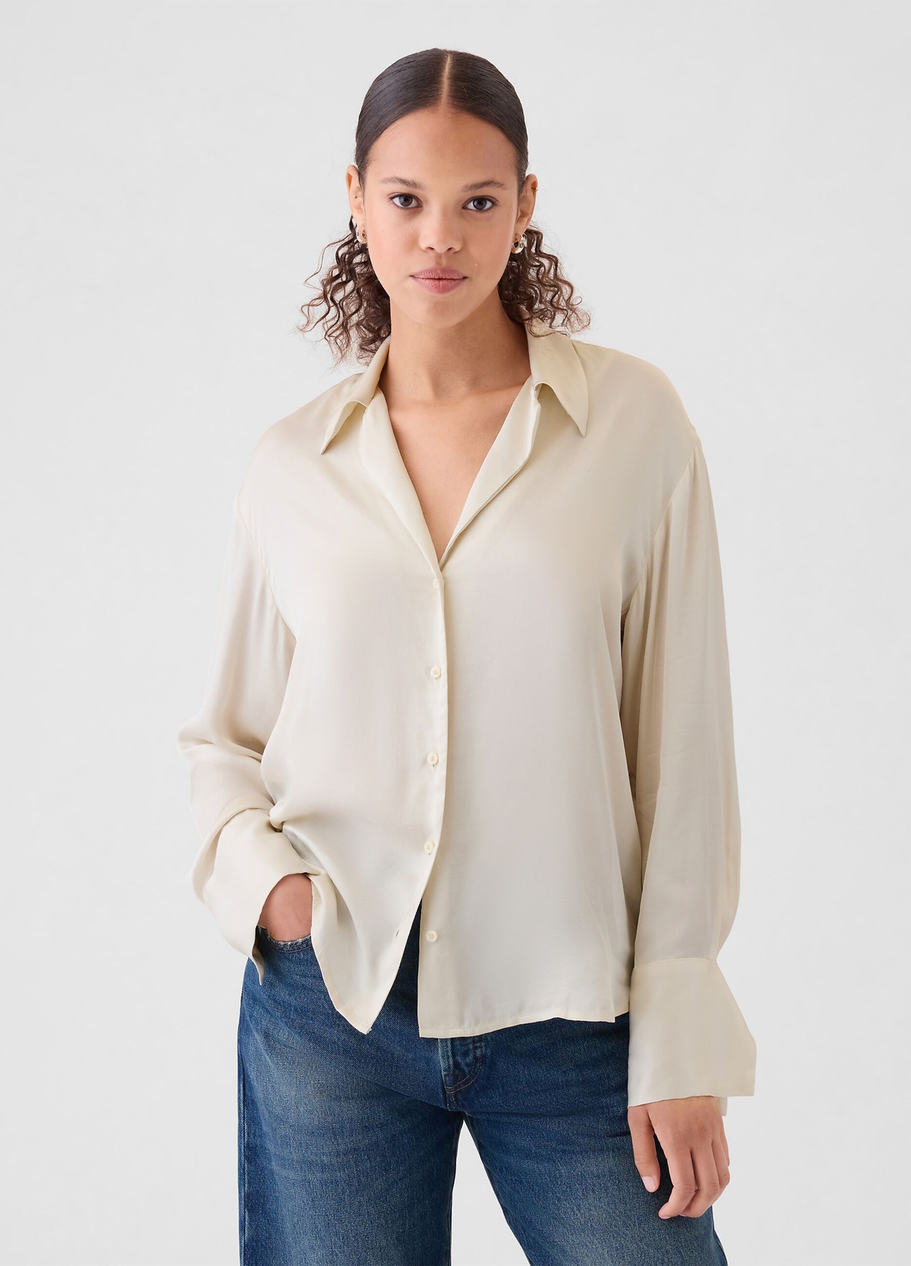 Camicia in viscosa satin