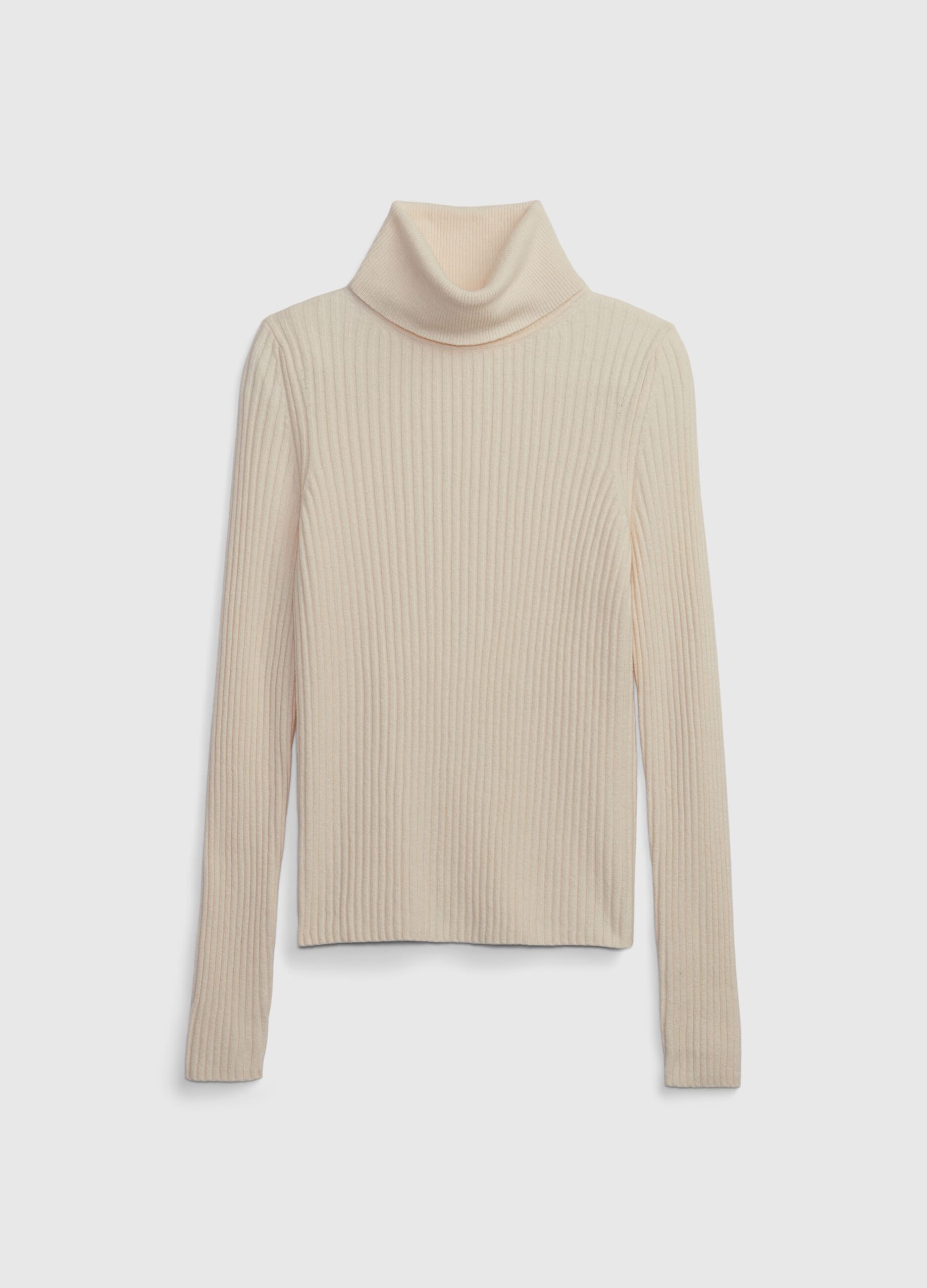 Flat ribbed top with high neck