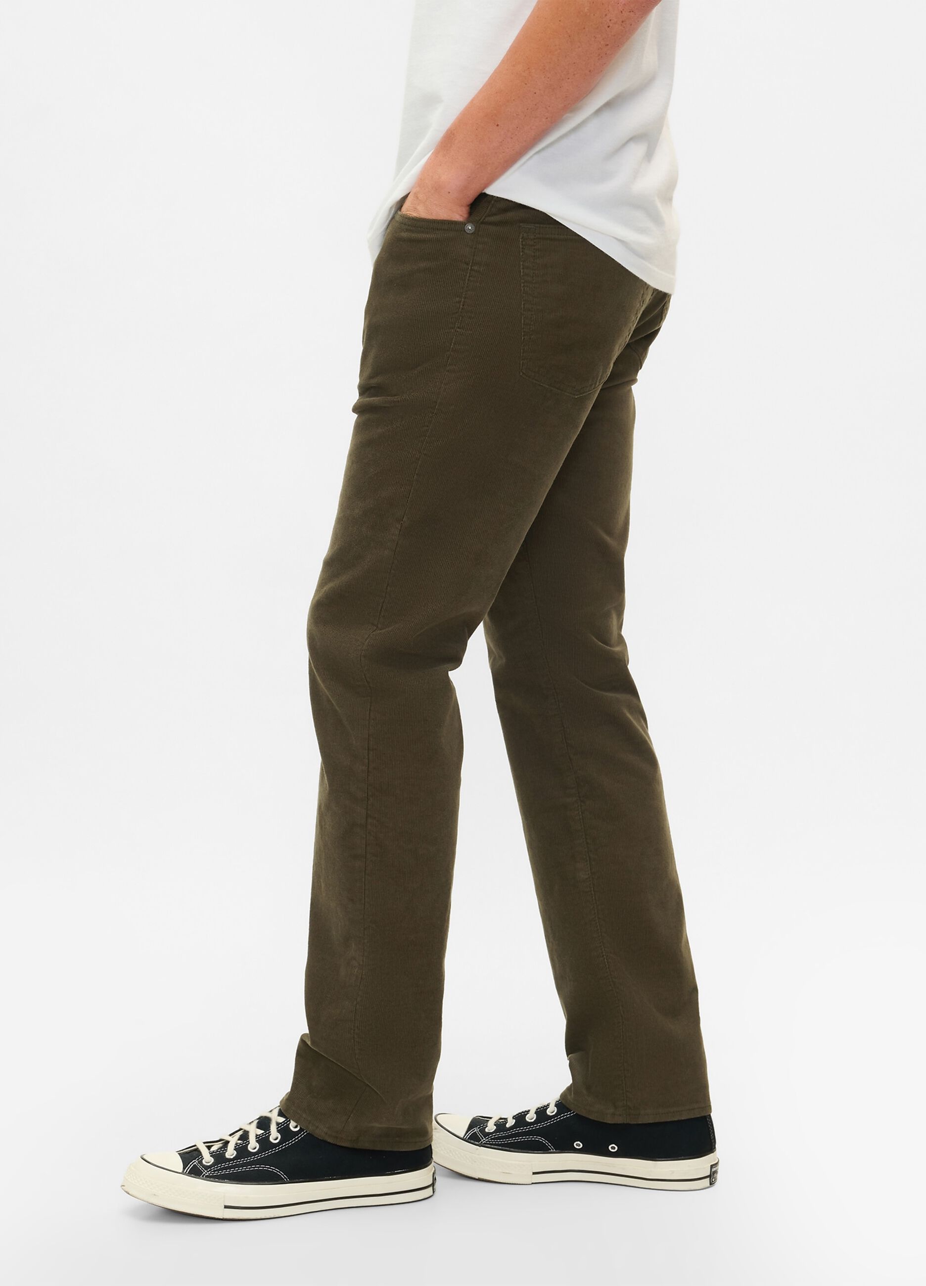 Pantalone straight fit in corduroy stretch