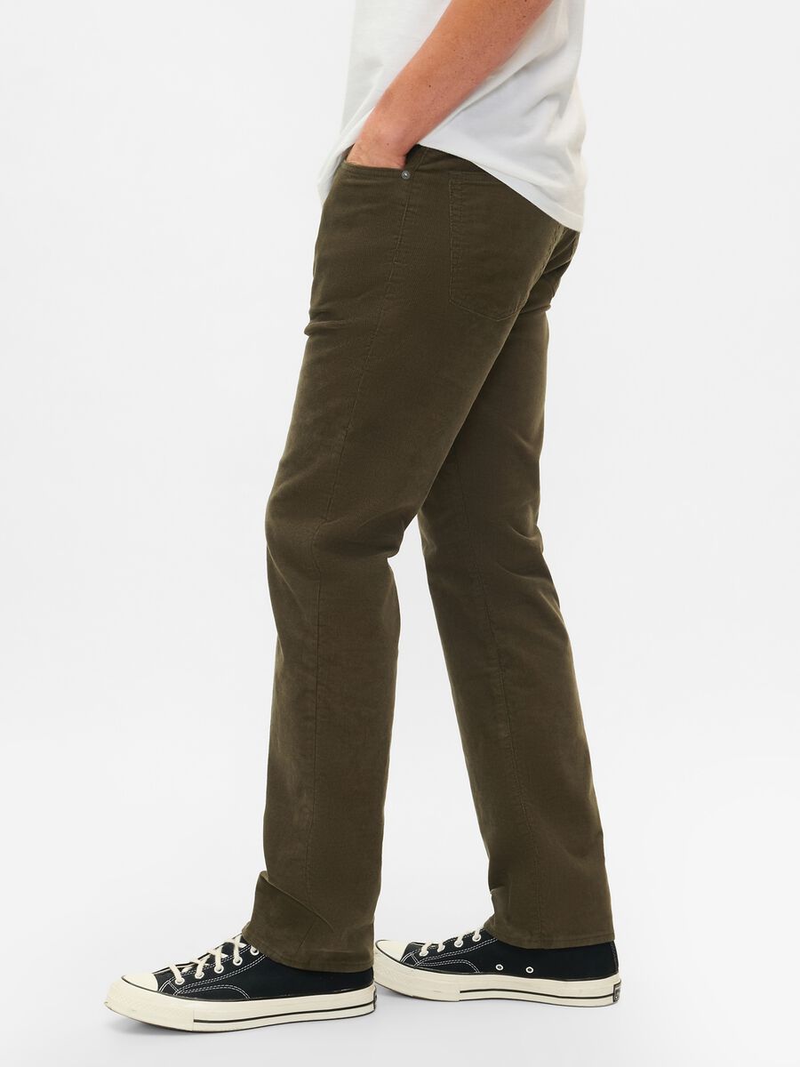 Straight-fit trousers in stretch corduroy Man_3