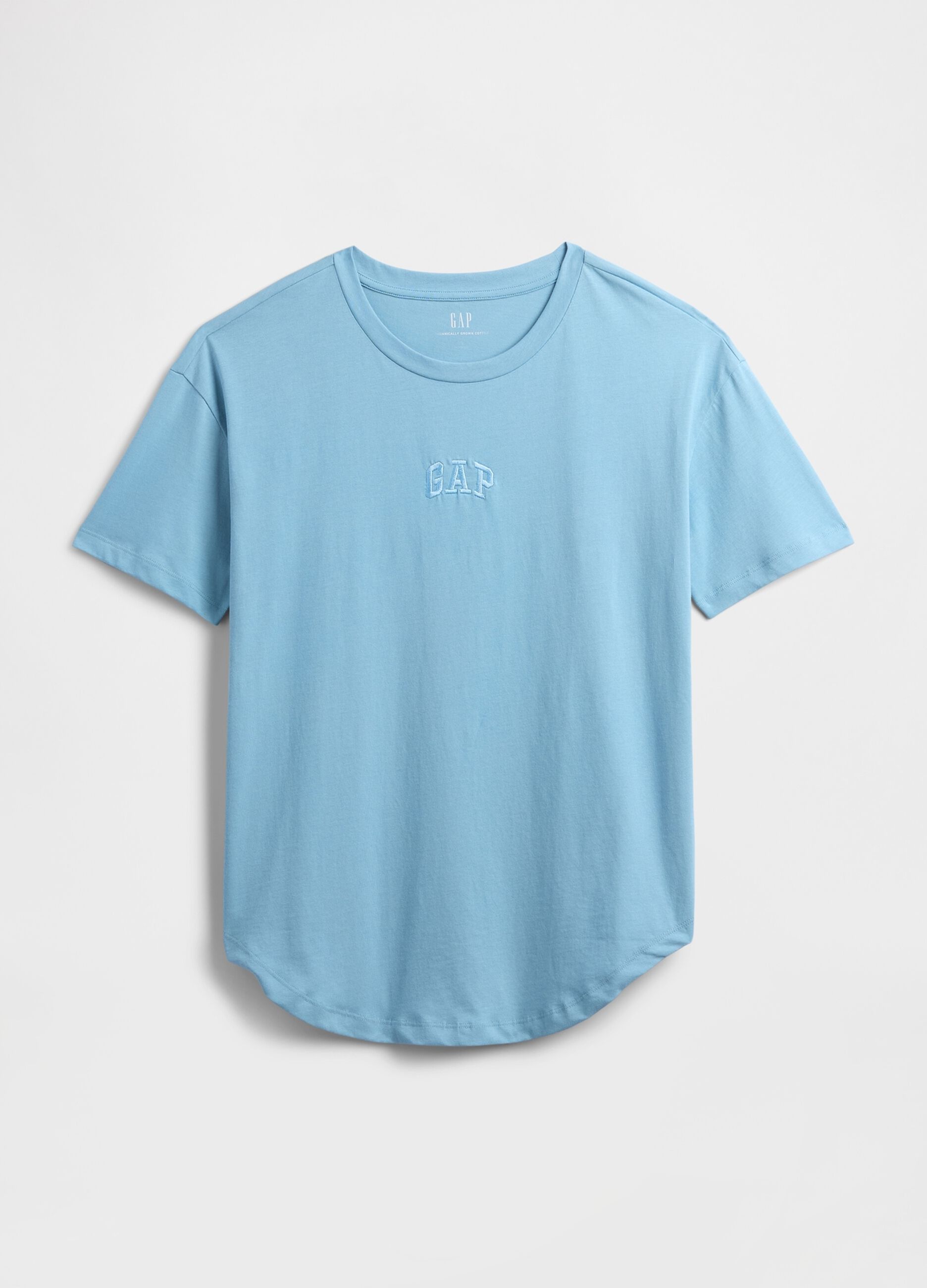 T-shirt azzurra in cotone_3
