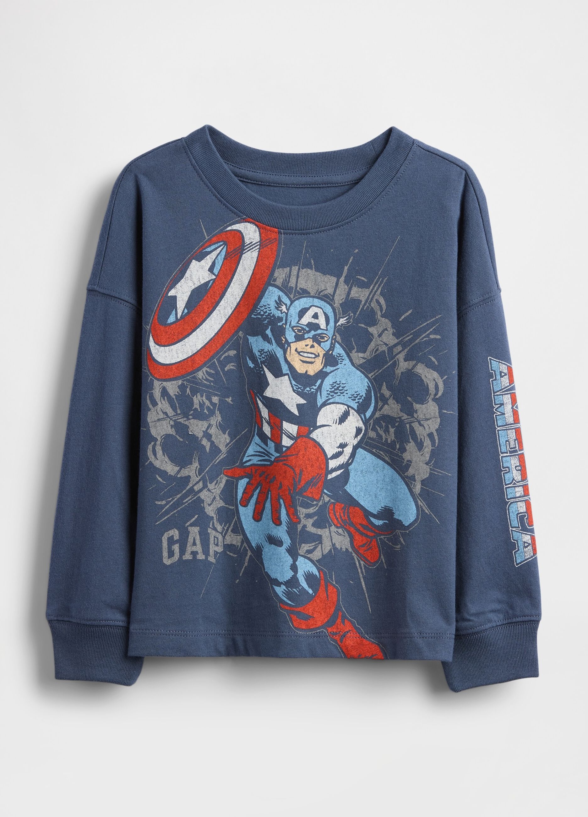 Blue cotton long sleeve shirt Captain America