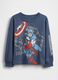 T-shirt a maniche lunghe in cotone stampa Disney Captain America_0