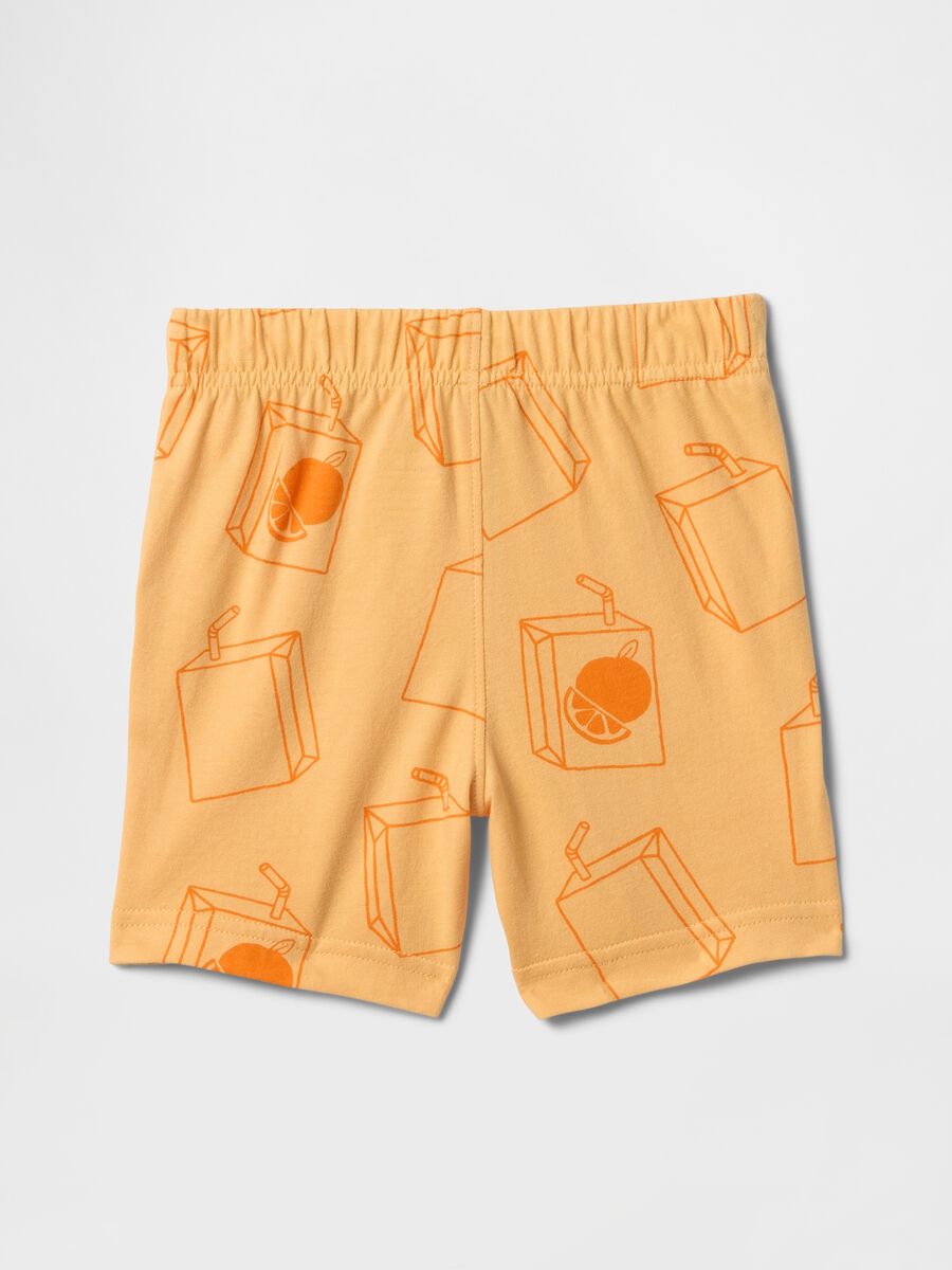 Pantaloncini arancioni con fantasia succo di frutta Bimbo_1