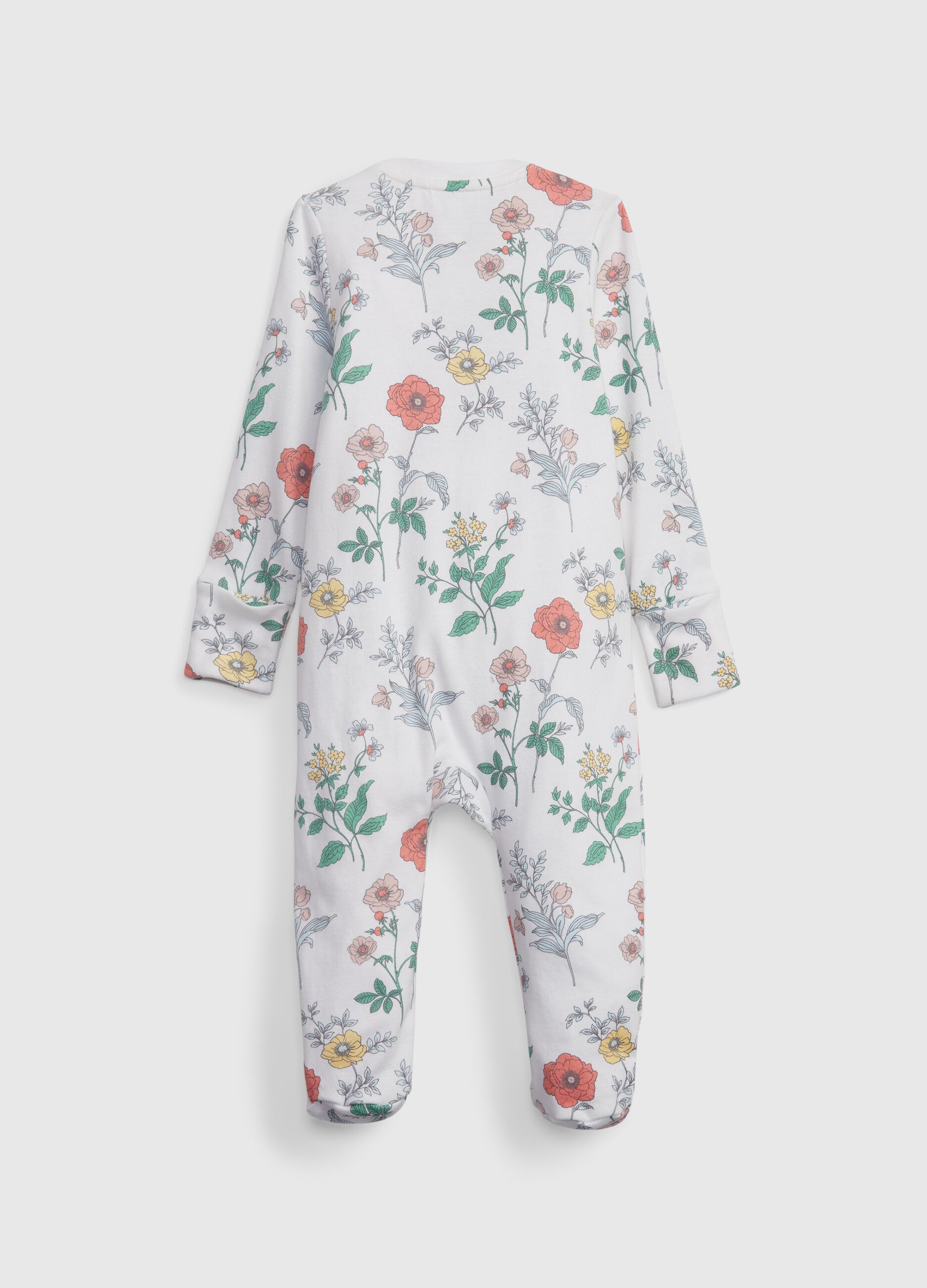 Floral onesie with feet_1