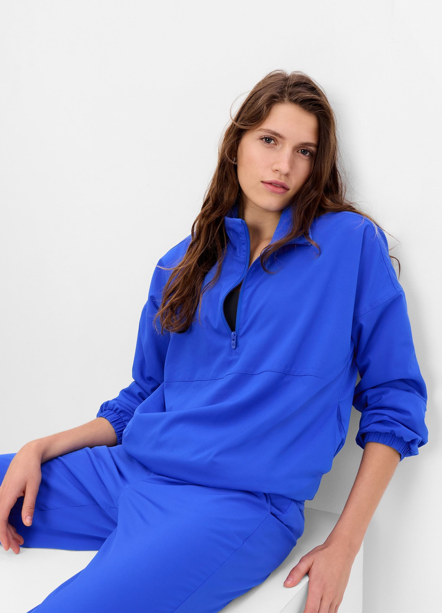 Felpa half-zip con interno in pile 