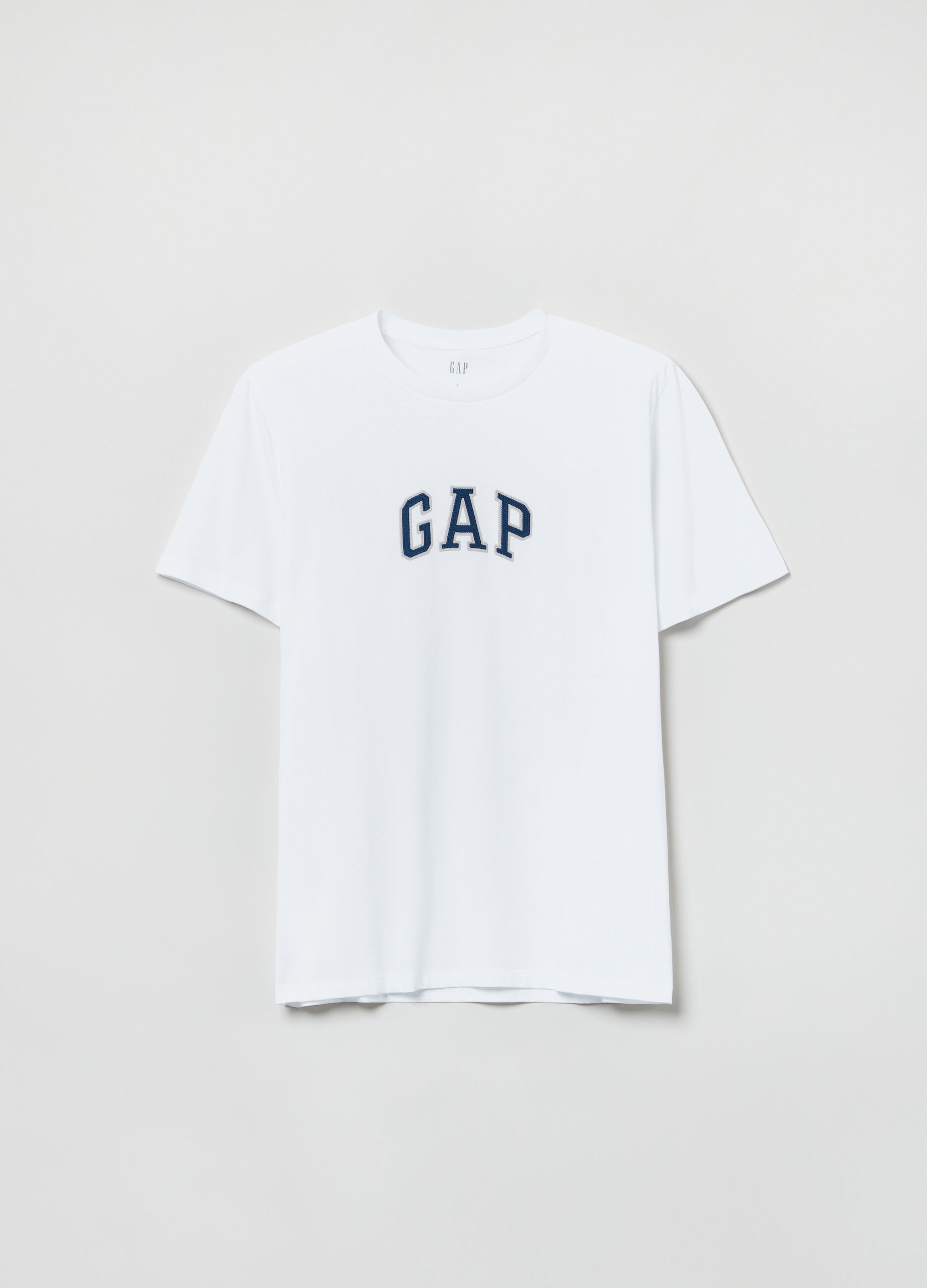 T-shirt in cotone con ricamo logo