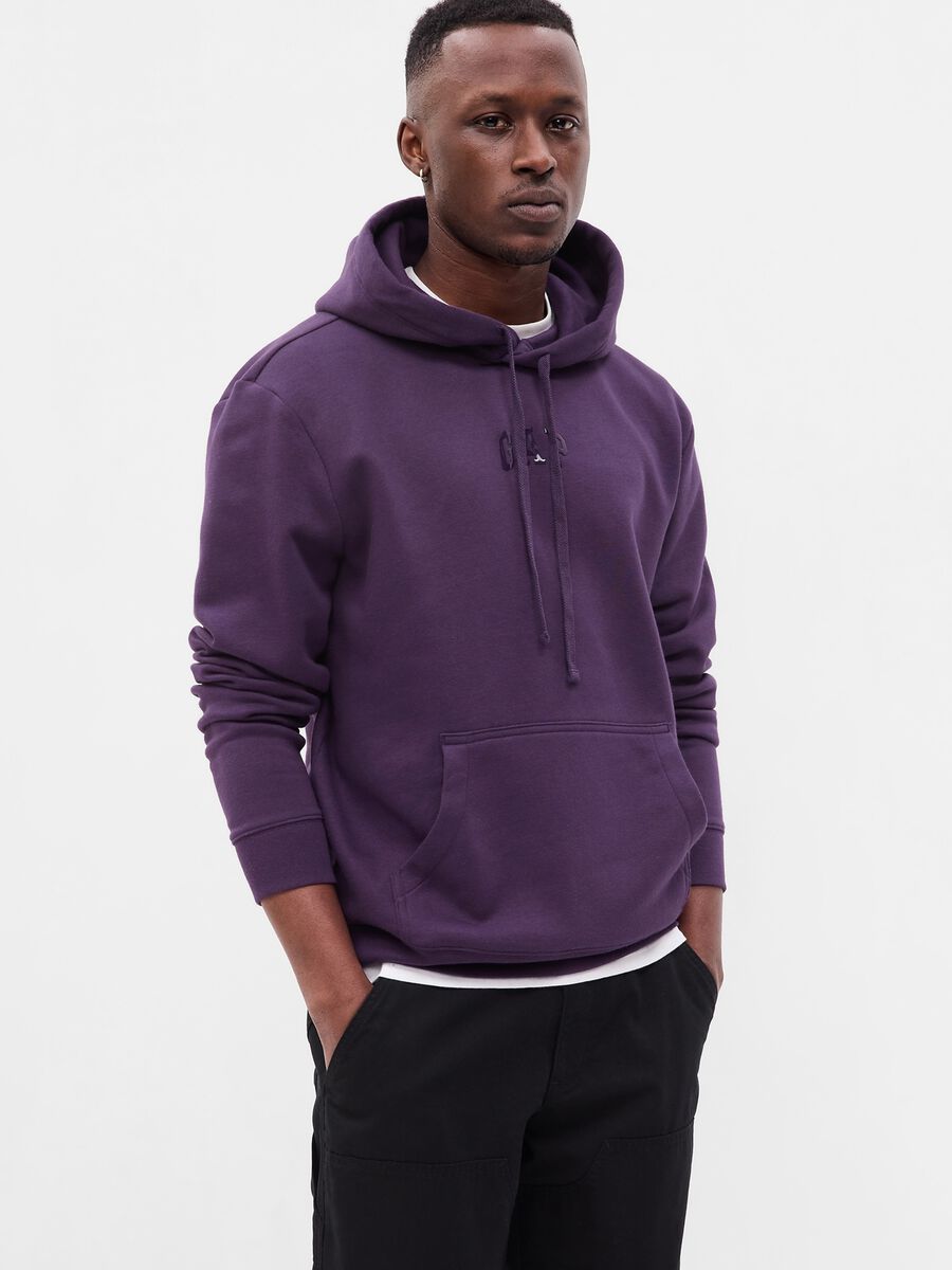 Sweatshirt with hood and mini logo print Man_0