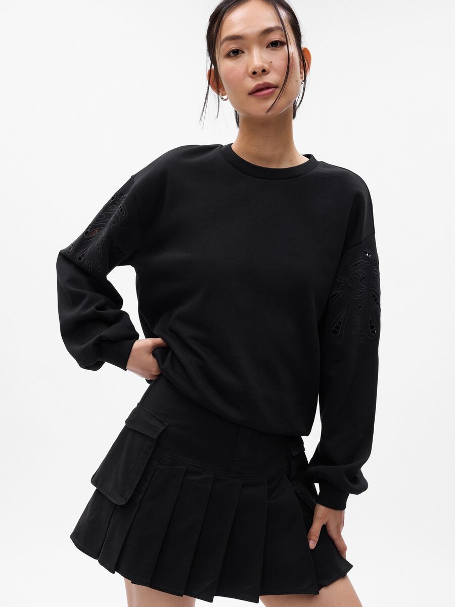 Sweatshirt with openwork details Woman_0