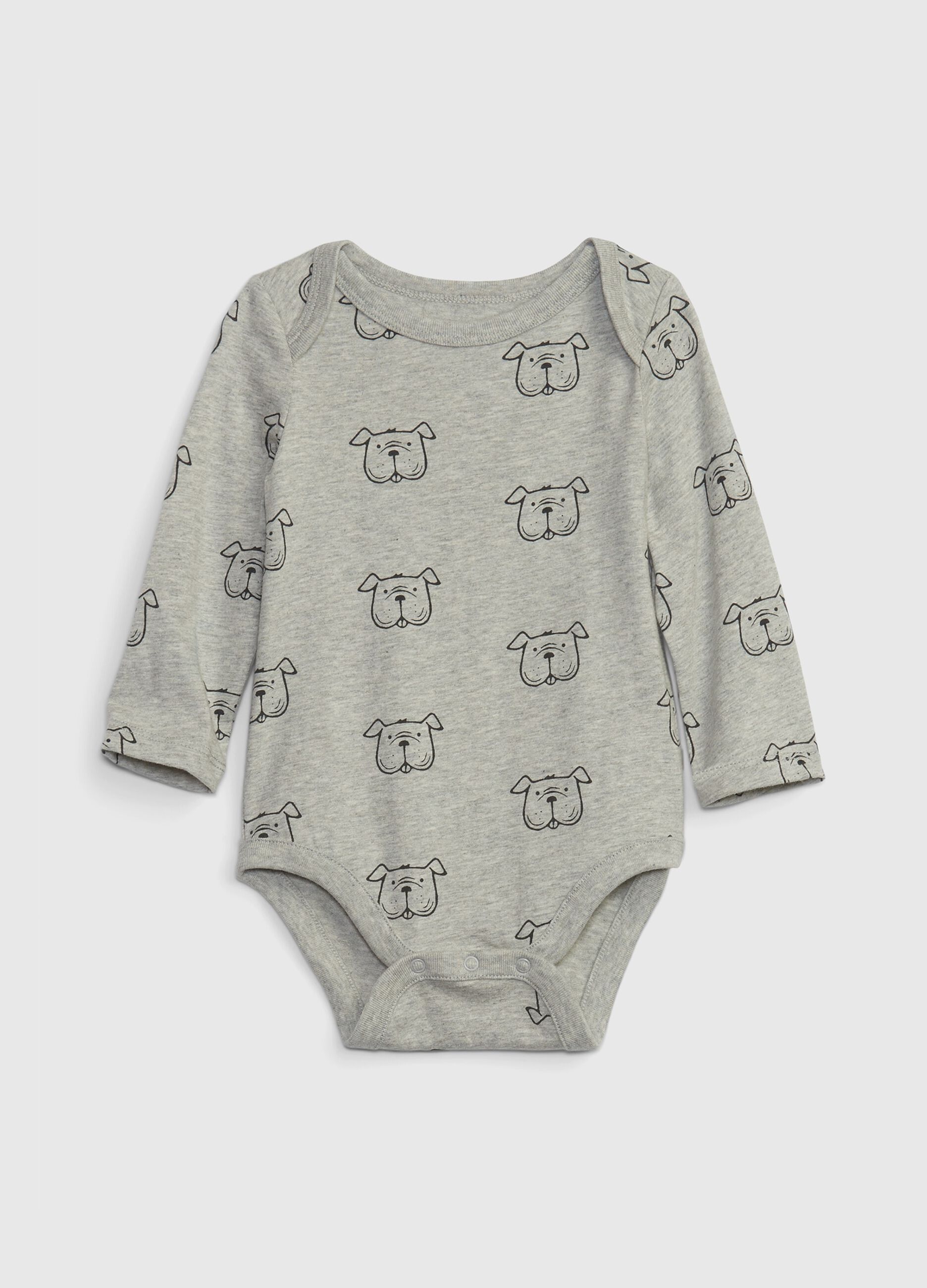 Cotton bodysuit with puppy print