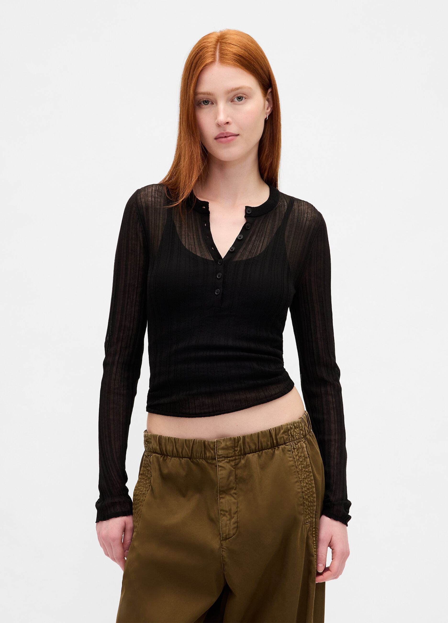 Maglione con dettagli trasparenti