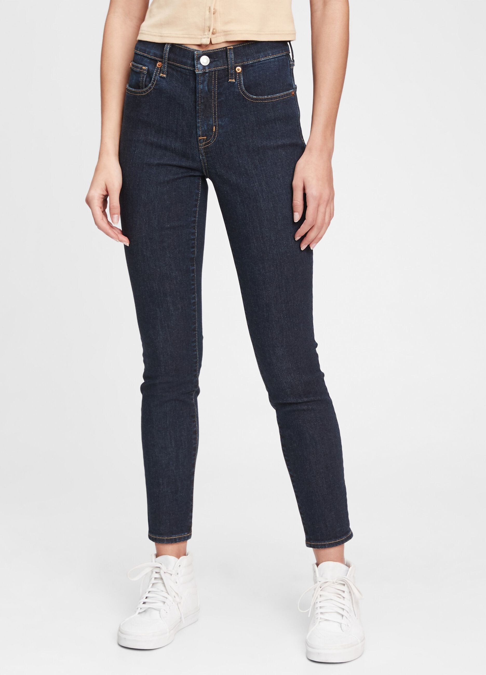 Mid-rise, skinny-fit jeans