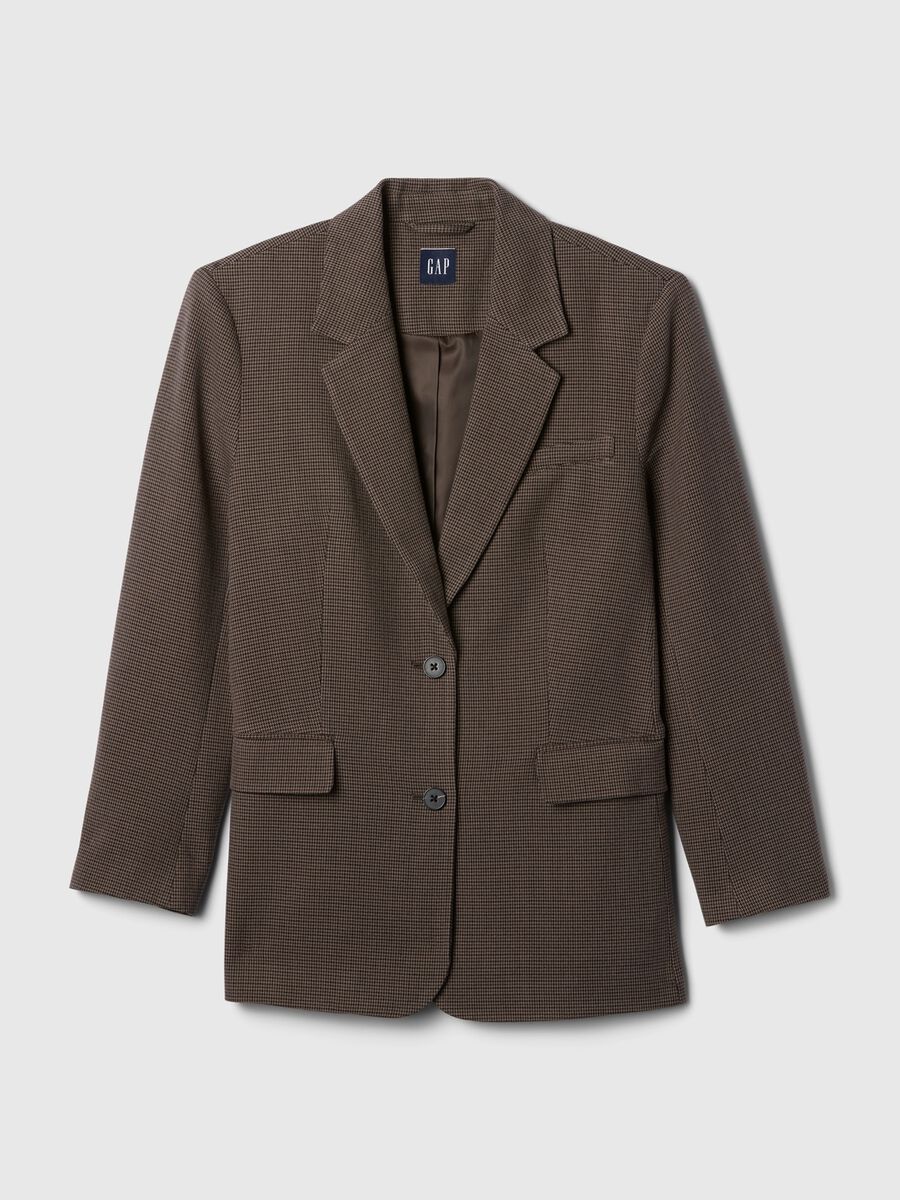 Blazer monopetto in pied de poule Donna_4