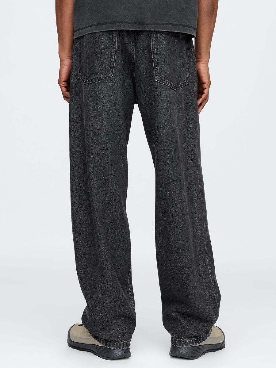 Gap Black Wide Leg Denim Trousers Man_2