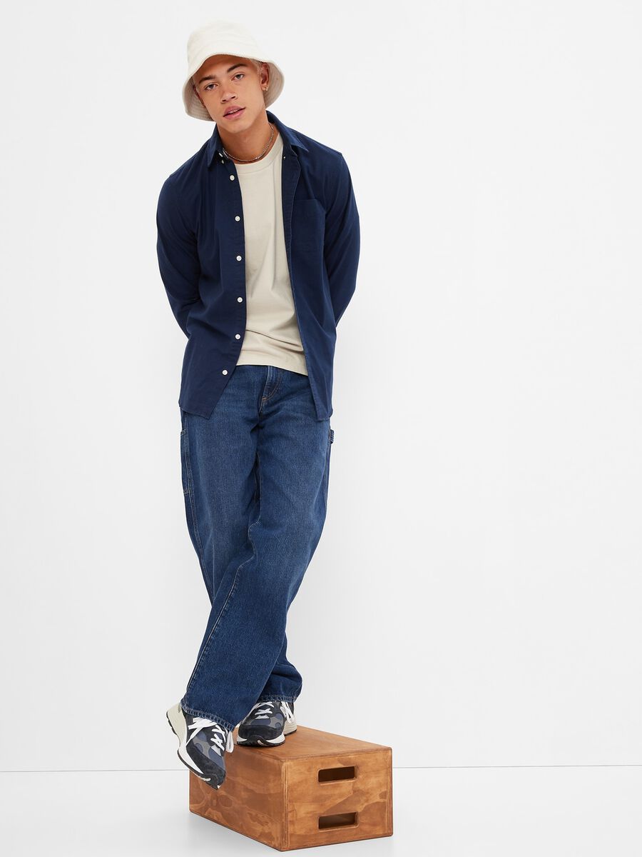 Camicia regular fit in cotone oxford Uomo_0