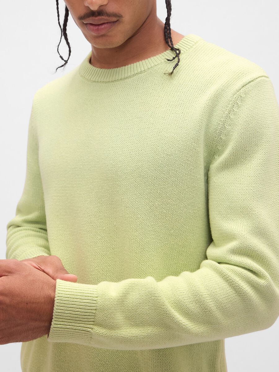 Pullover verde in cotone Uomo_3