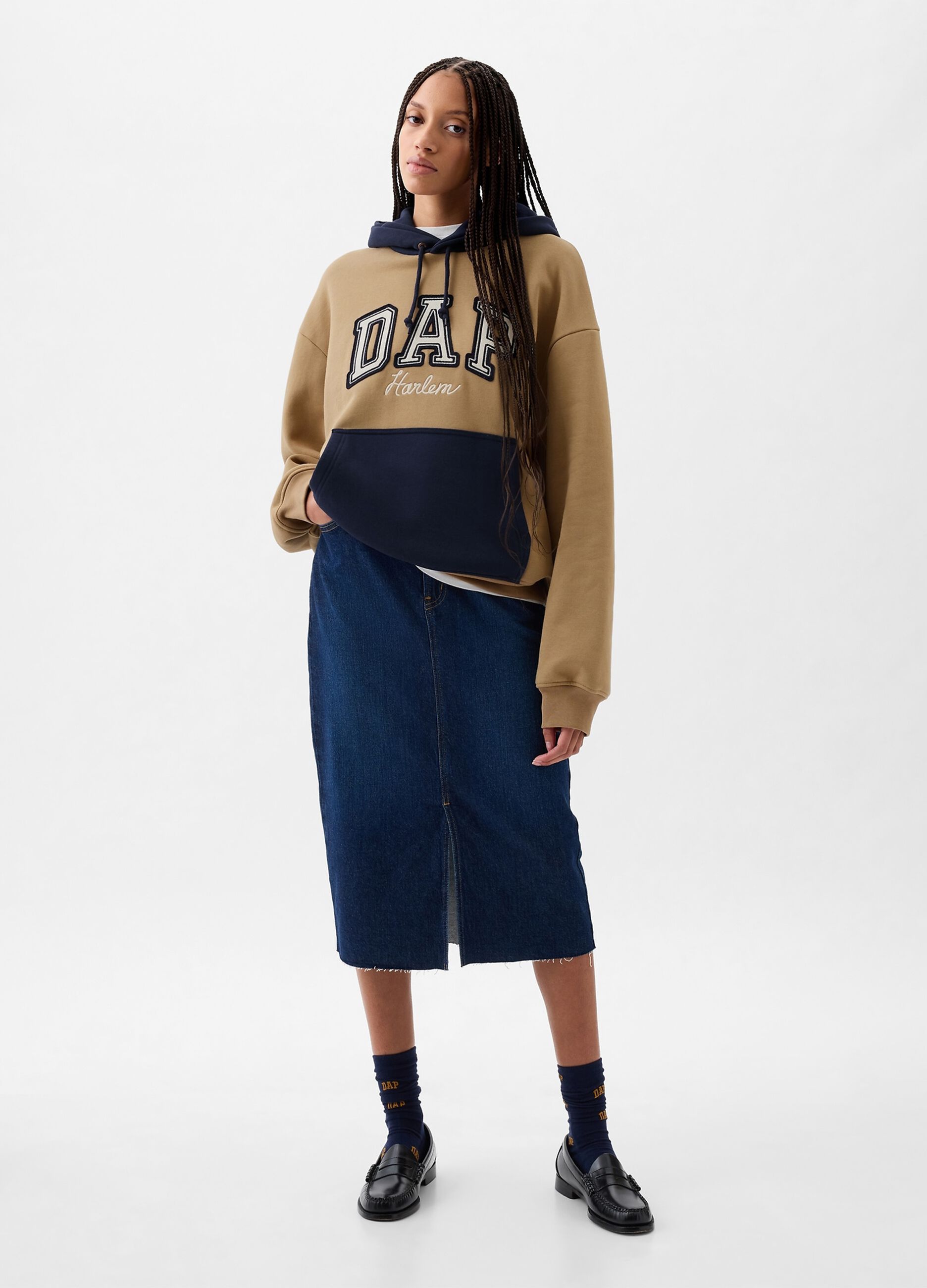 DAP x GAP Felpa con cappuccio e ricamo logo_1
