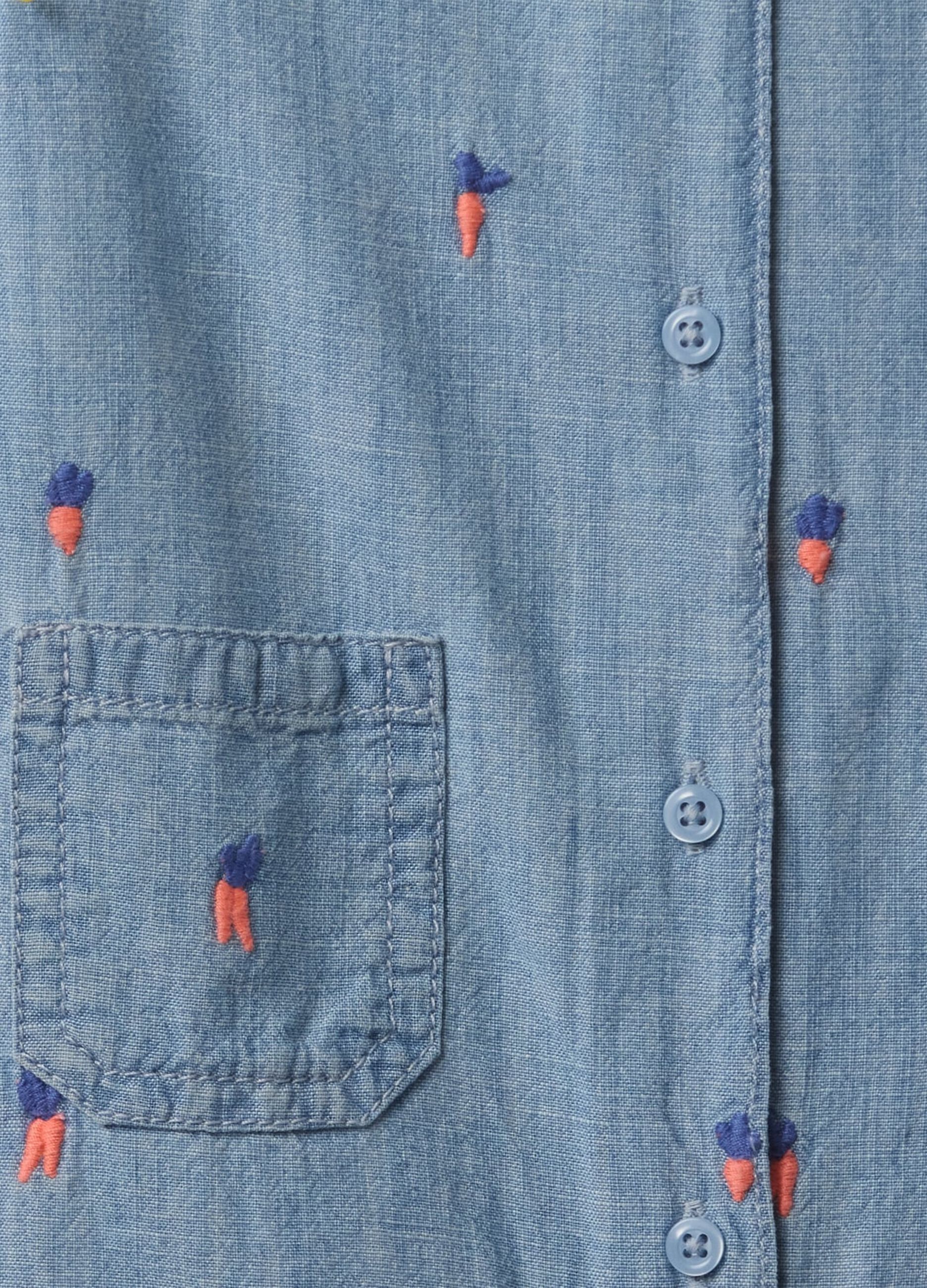 Tutina per bambini in denim con ricami colorati_2