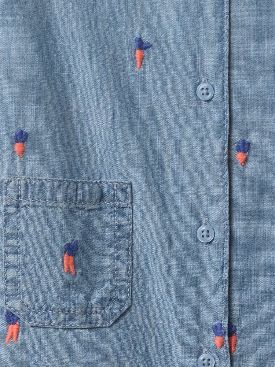 Tutina per bambini in denim con ricami colorati Neonato_2
